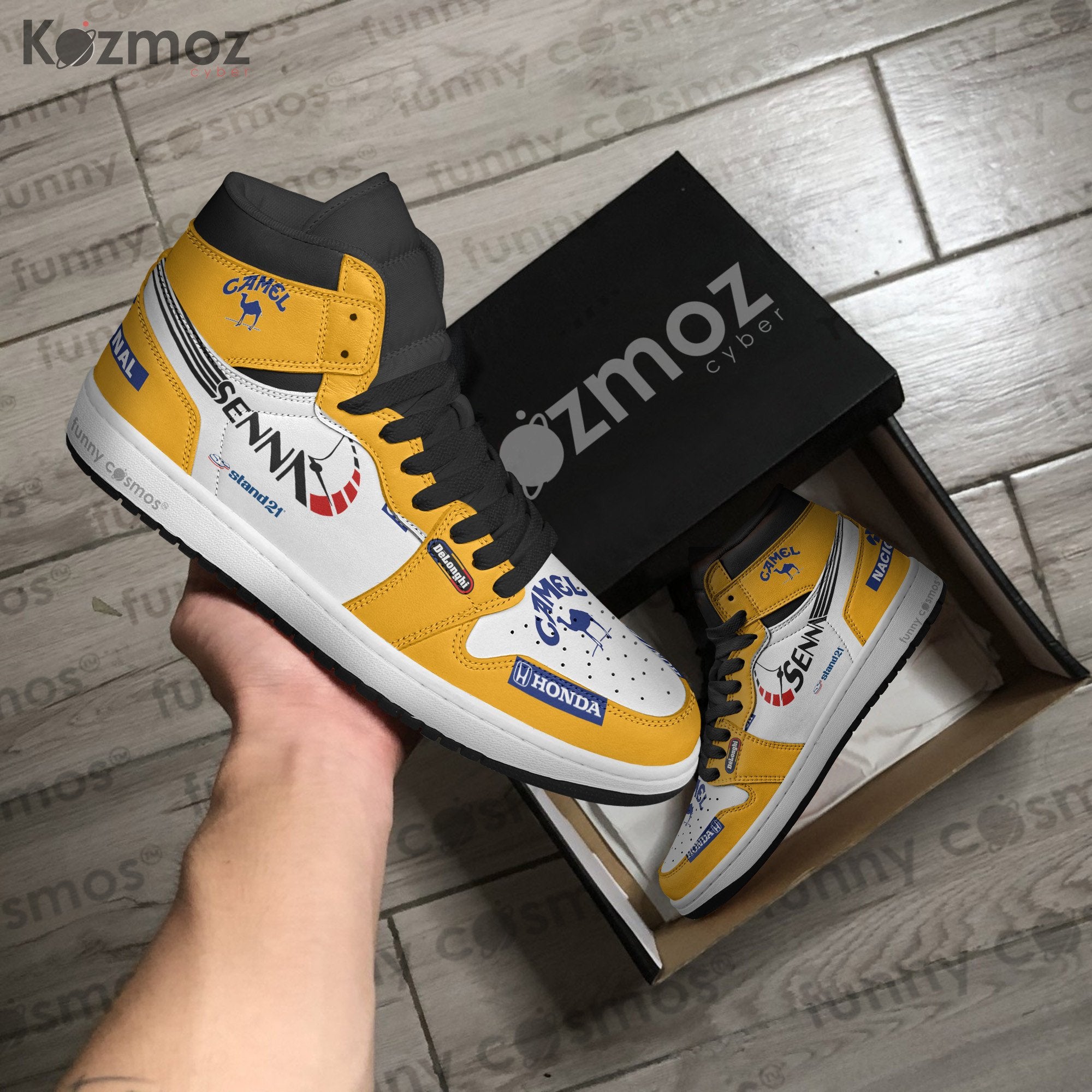 Ideafootwear McLaren AJ1 High Sneakers Shoes For Men And Women