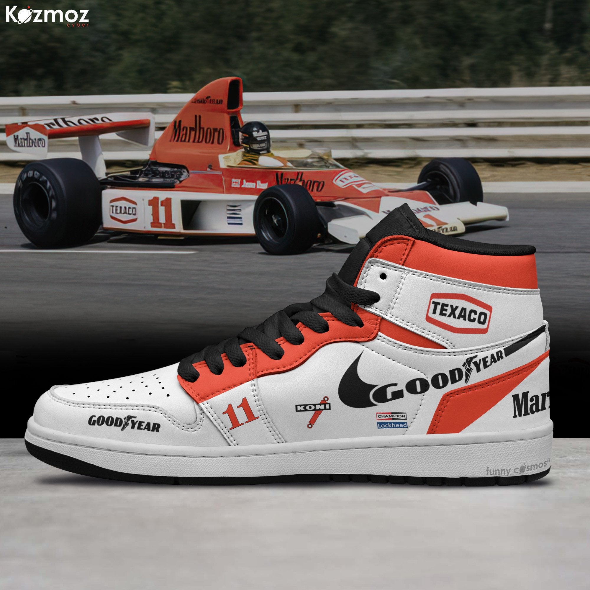 Ideafootwear McLaren James Hunt AJ1 High Sneakers Shoes For Men And Women