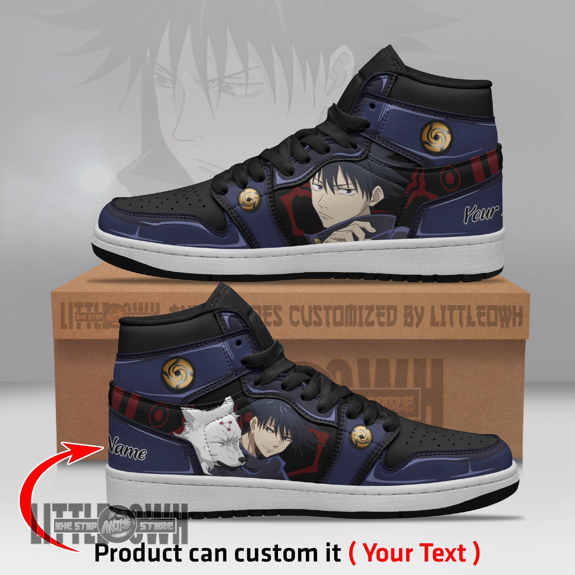 Ideafootwear Megumi Fushiguro AJ1 High Sneakers Shoes For Men And Women