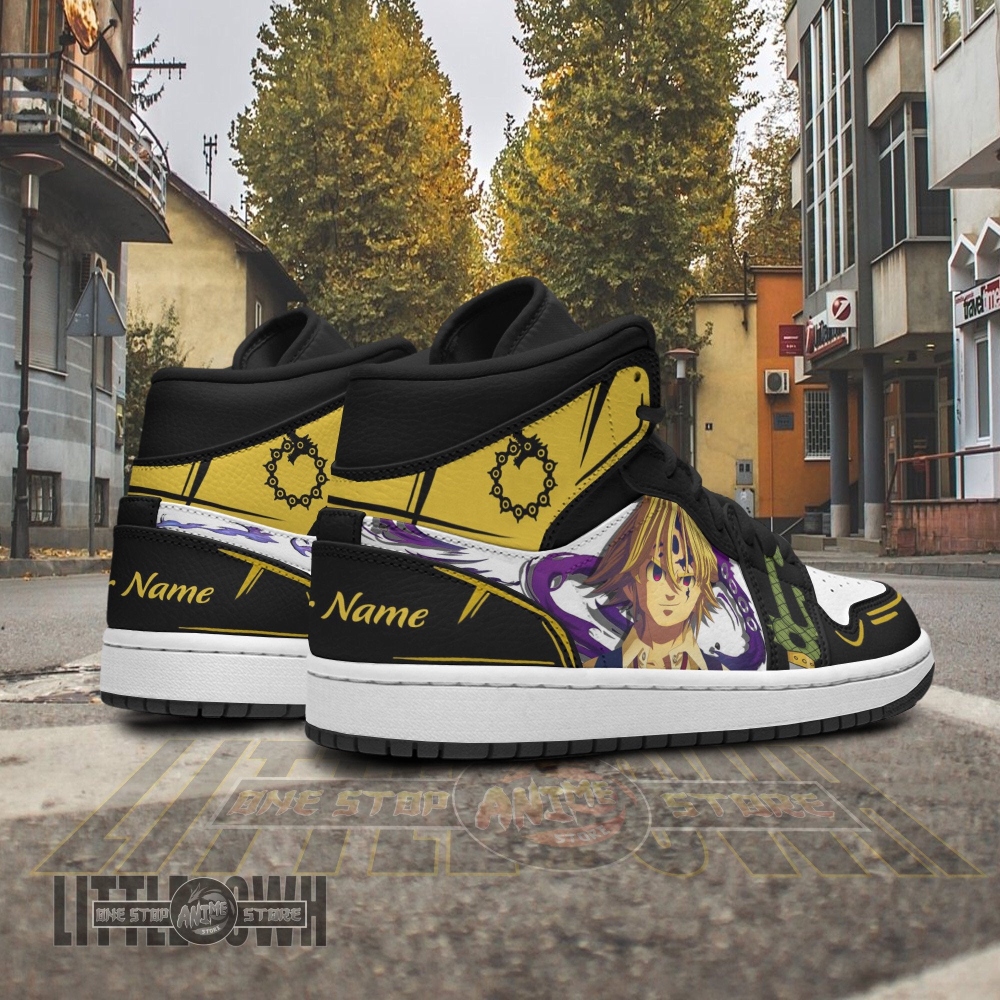 Ideafootwear Meliodas AJ1 High Sneakers Shoes For Men And Women