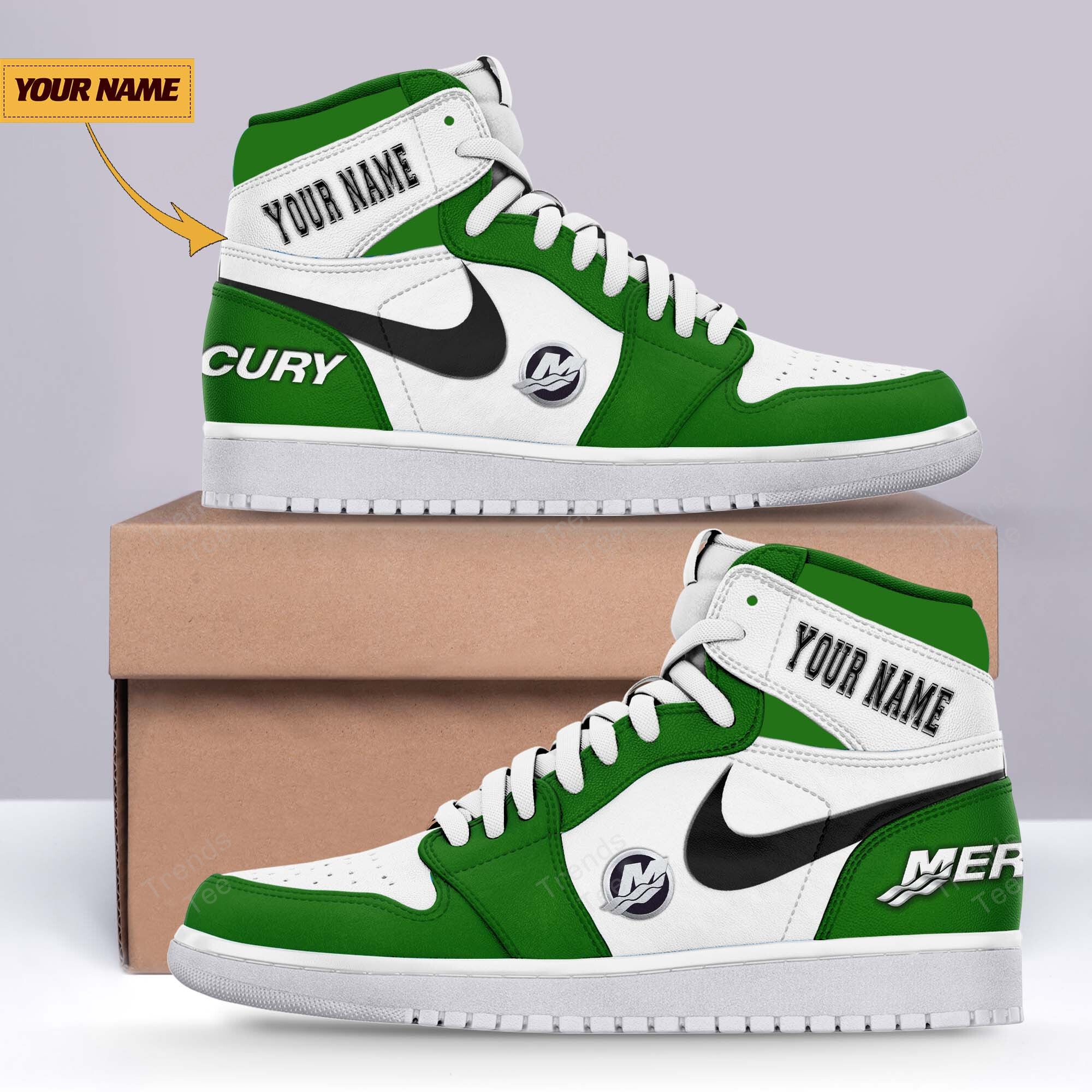 Ideafootwear Mercury Marine AJ1 High Sneakers Shoes For Men And Women