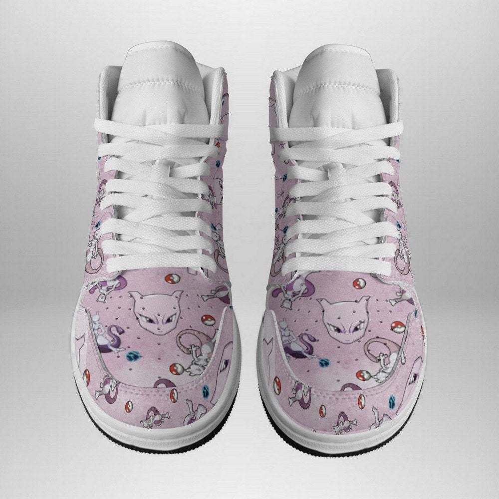 Ideafootwear Mewtwo Pattern Pokemon AJ1 High Sneakers Shoes For Men And Women