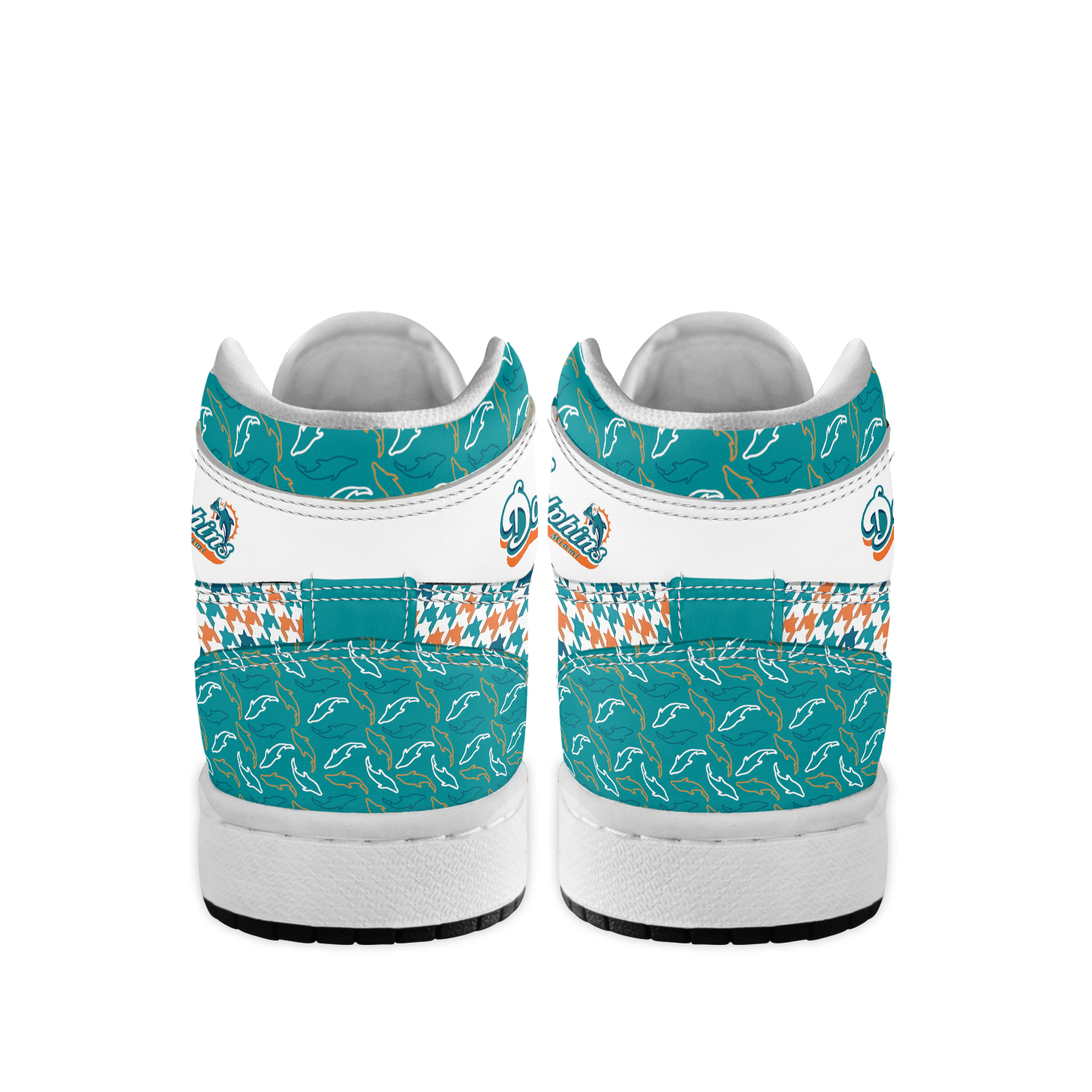 Ideafootwear Miami Dolphins AJ1 High Sneakers Shoes For Men And Women