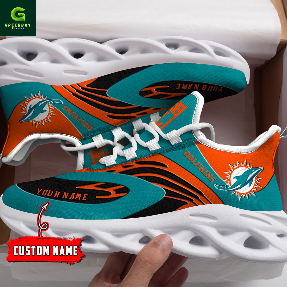 Ideafootwear Miami Dolphins Max Soul Shoes Sneakers For Men And Women