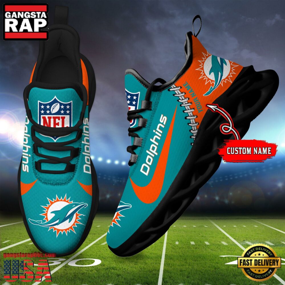 Ideafootwear Miami Dolphins Max Soul Shoes Sneakers For Men And Women