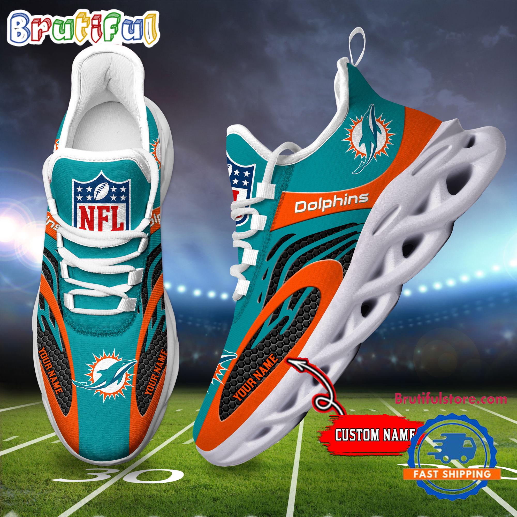 Ideafootwear Miami Dolphins Max Soul Shoes Sneakers For Men And Women