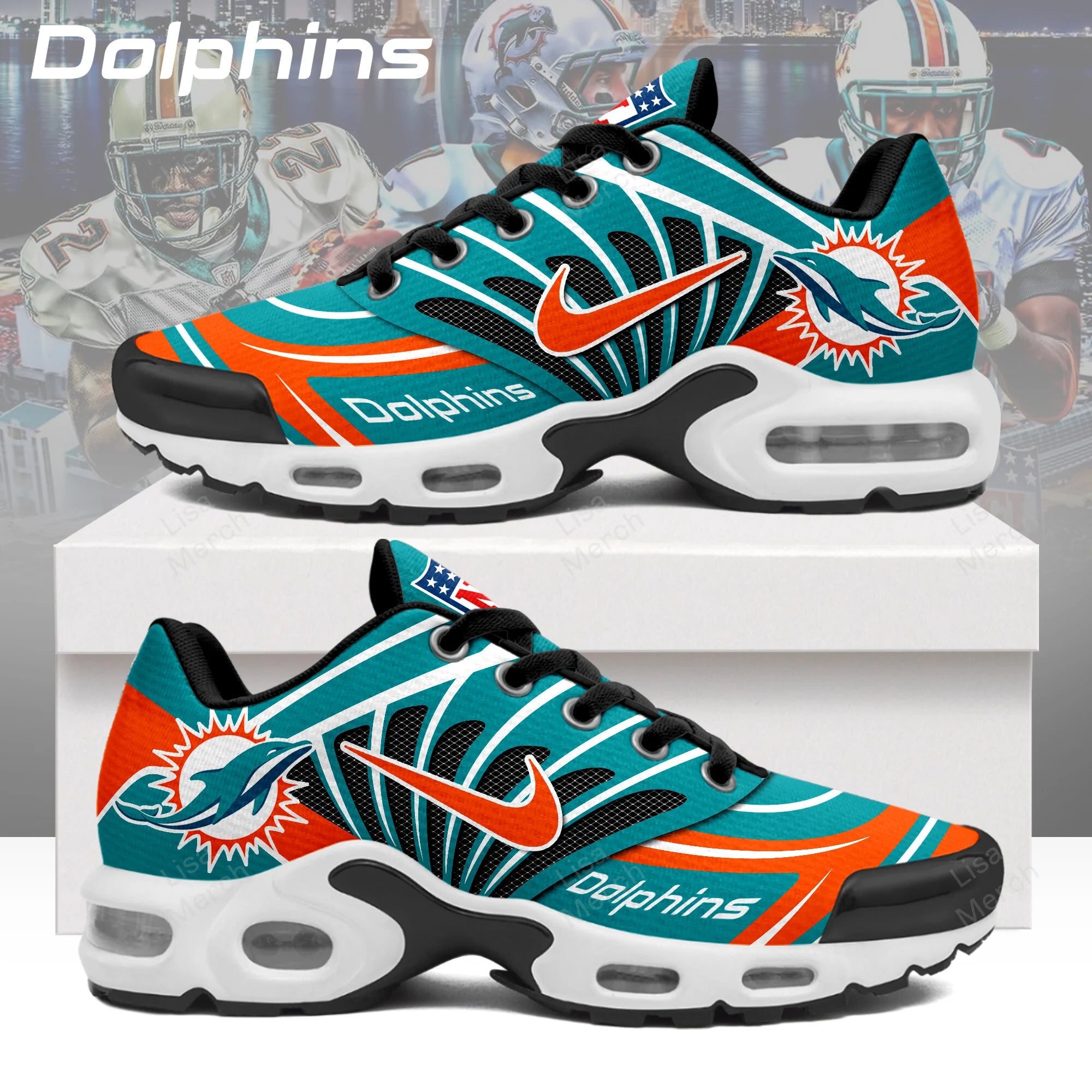 Ideafootwear Miami Dolphins TN Shoes Sneakers For Men And Women