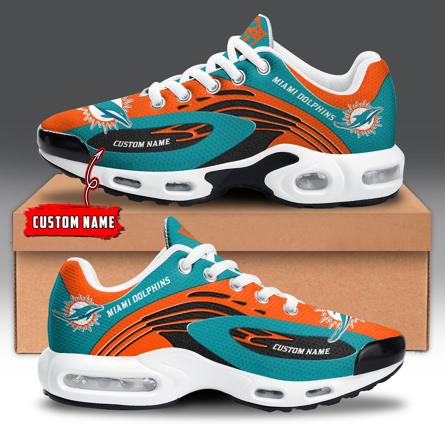 Ideafootwear Miami Dolphins TN Shoes Sneakers For Men And Women