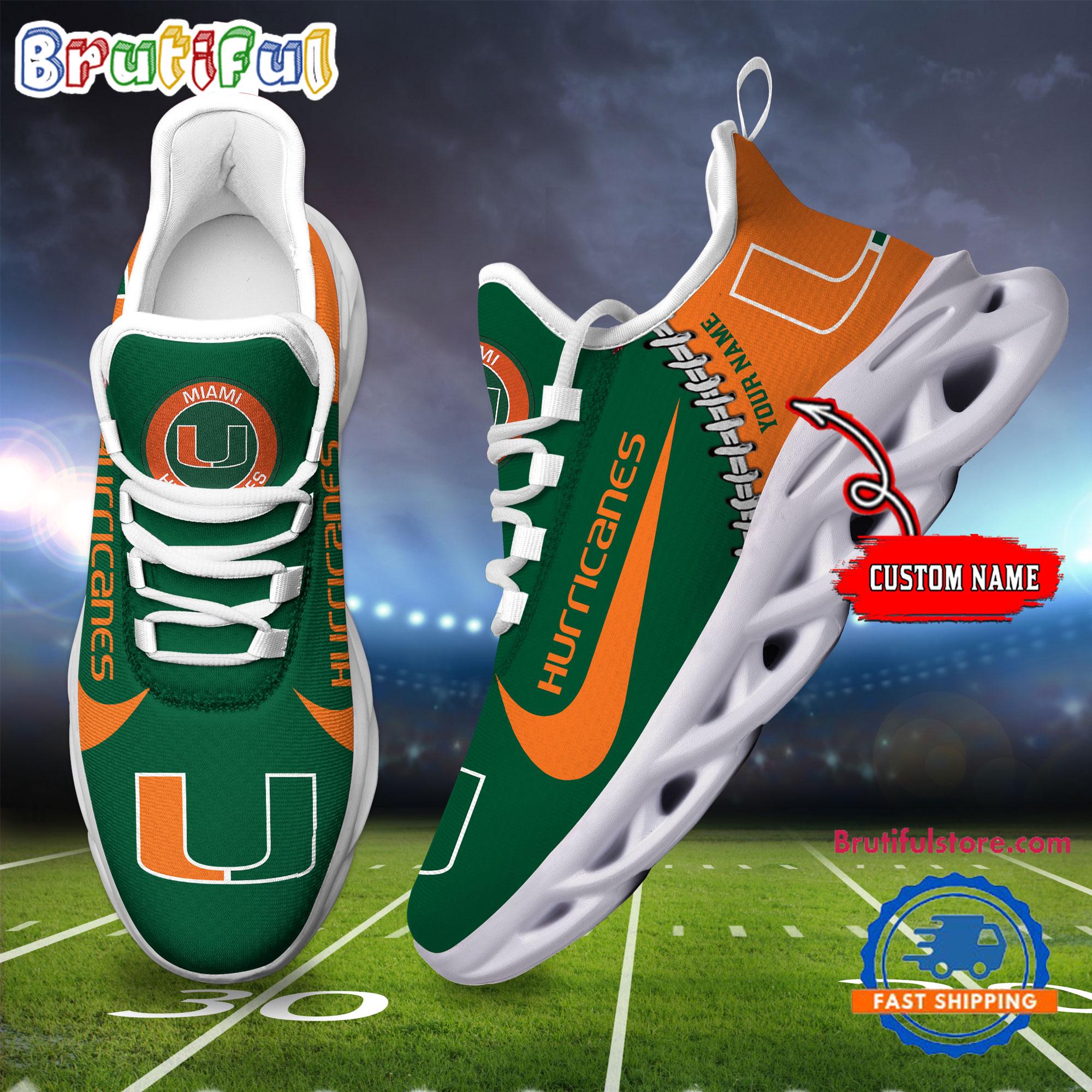 Ideafootwear Miami Hurricanes Max Soul Shoes Sneakers For Men And Women