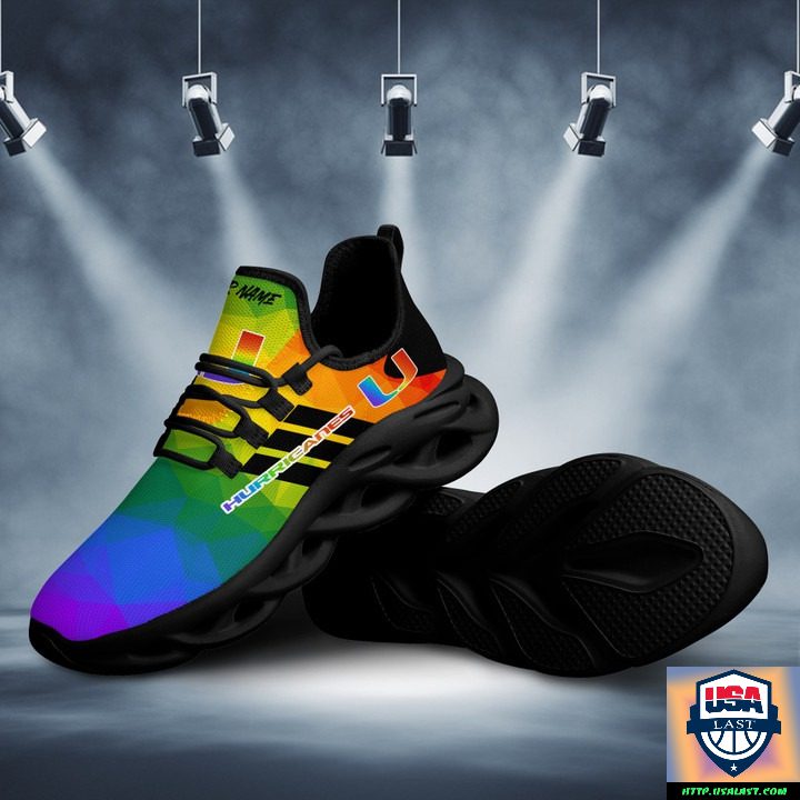 Ideafootwear Miami Hurricanes Max Soul Shoes Sneakers For Men And Women