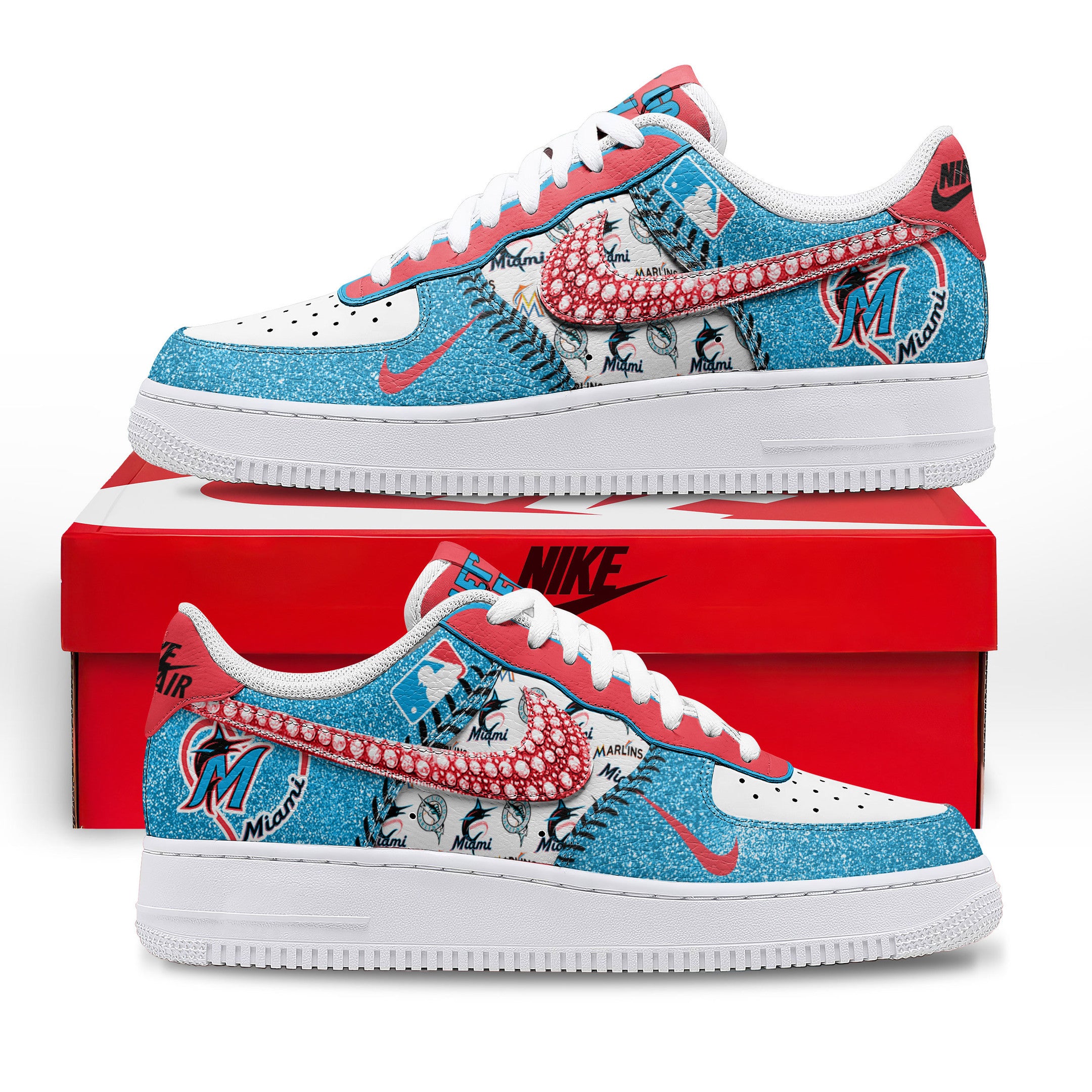 Ideafootwear Miami Marlins Air Low-Top Sneakers Shoes For Men And Women 1