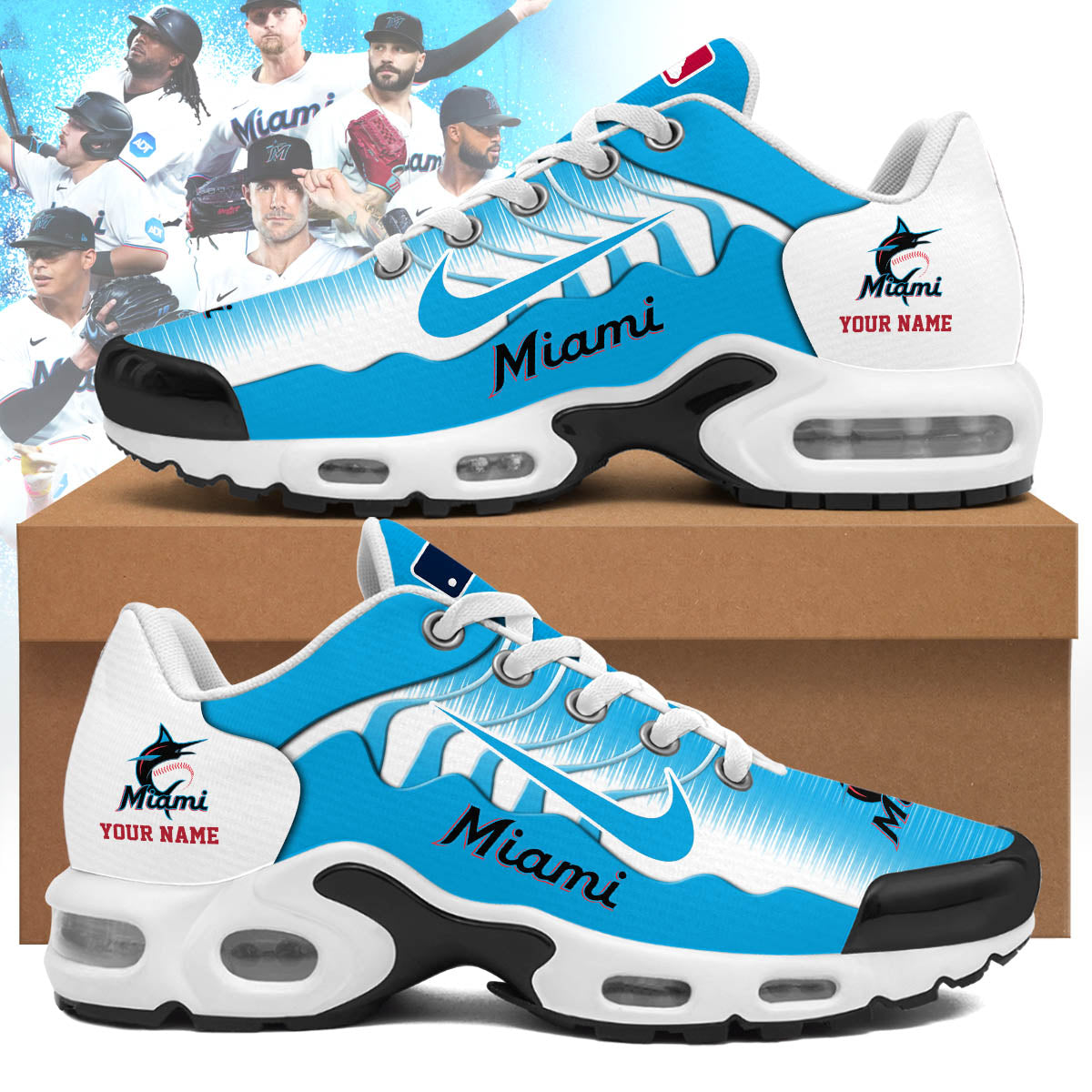 Ideafootwear Miami Marlins TN Shoes Sneakers For Men And Women
