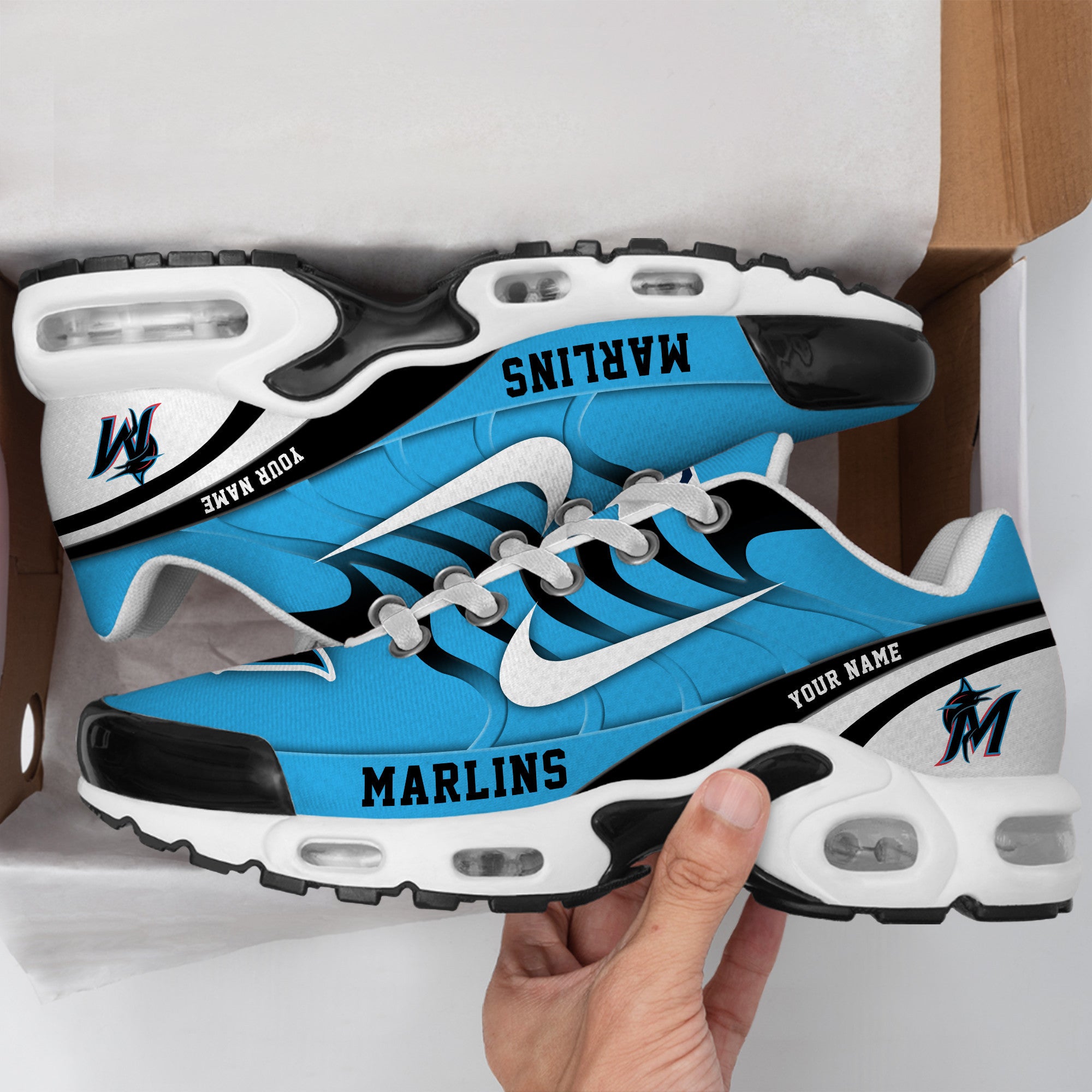 Ideafootwear Miami Marlins TN Shoes Sneakers For Men And Women