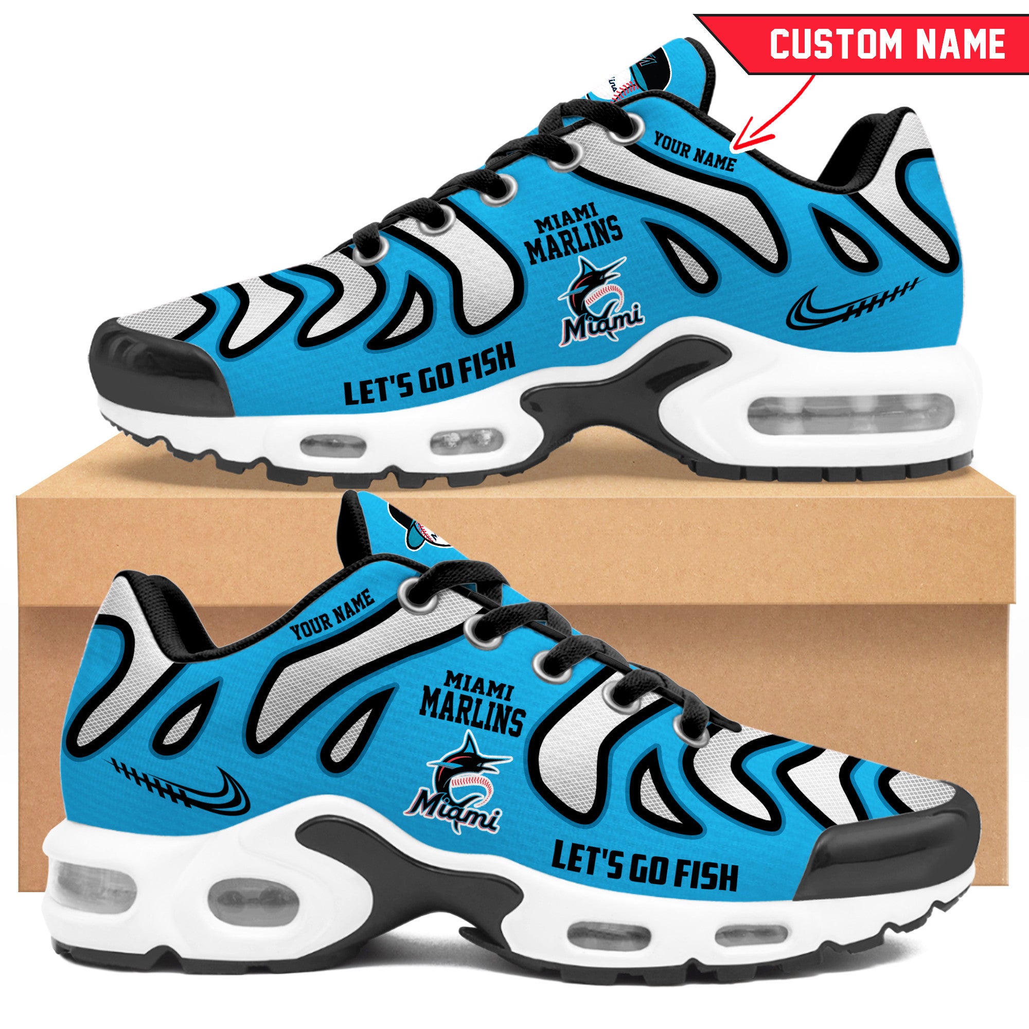 Ideafootwear Miami Marlins TN Shoes Sneakers For Men And Women