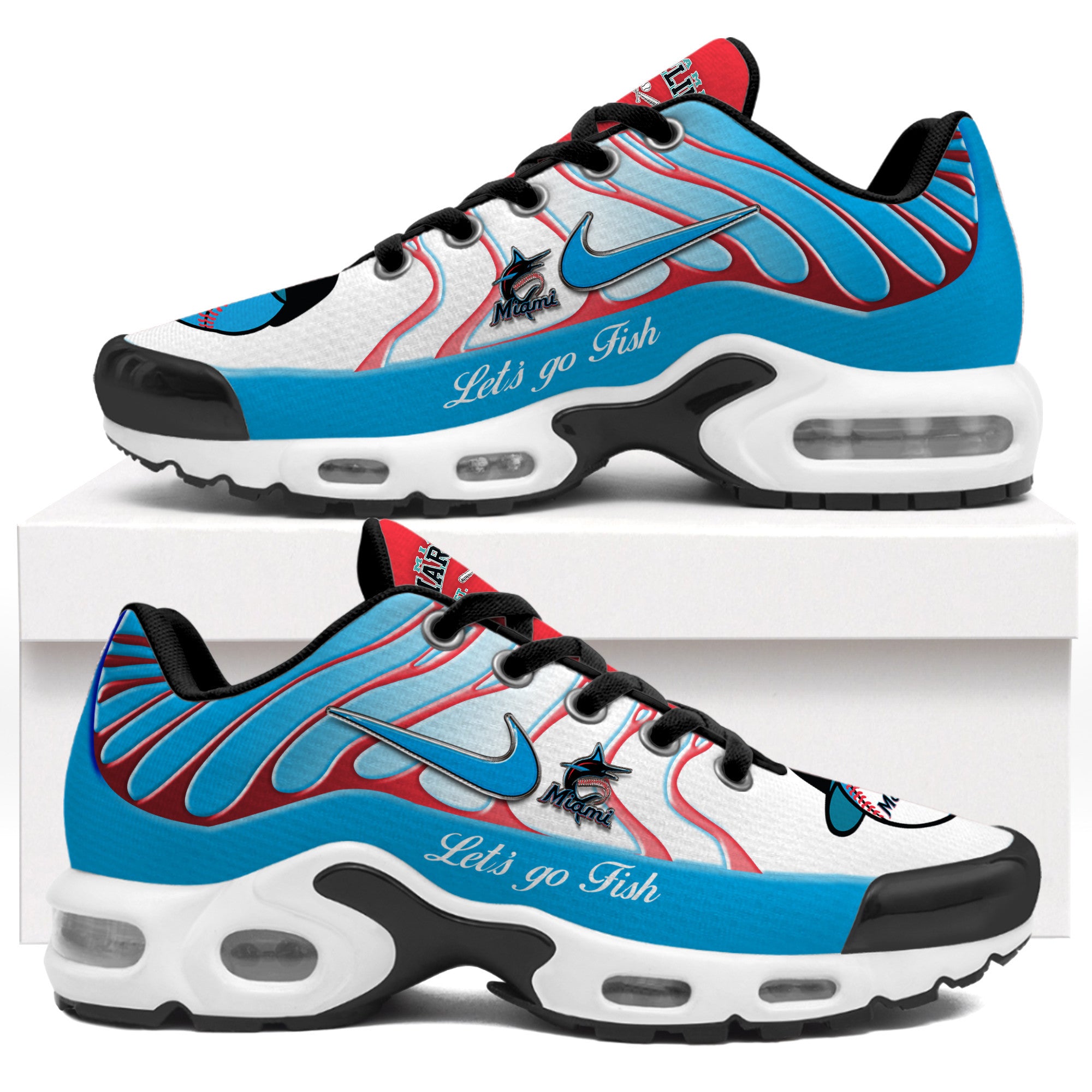 Ideafootwear Miami Marlins TN Shoes Sneakers For Men And Women