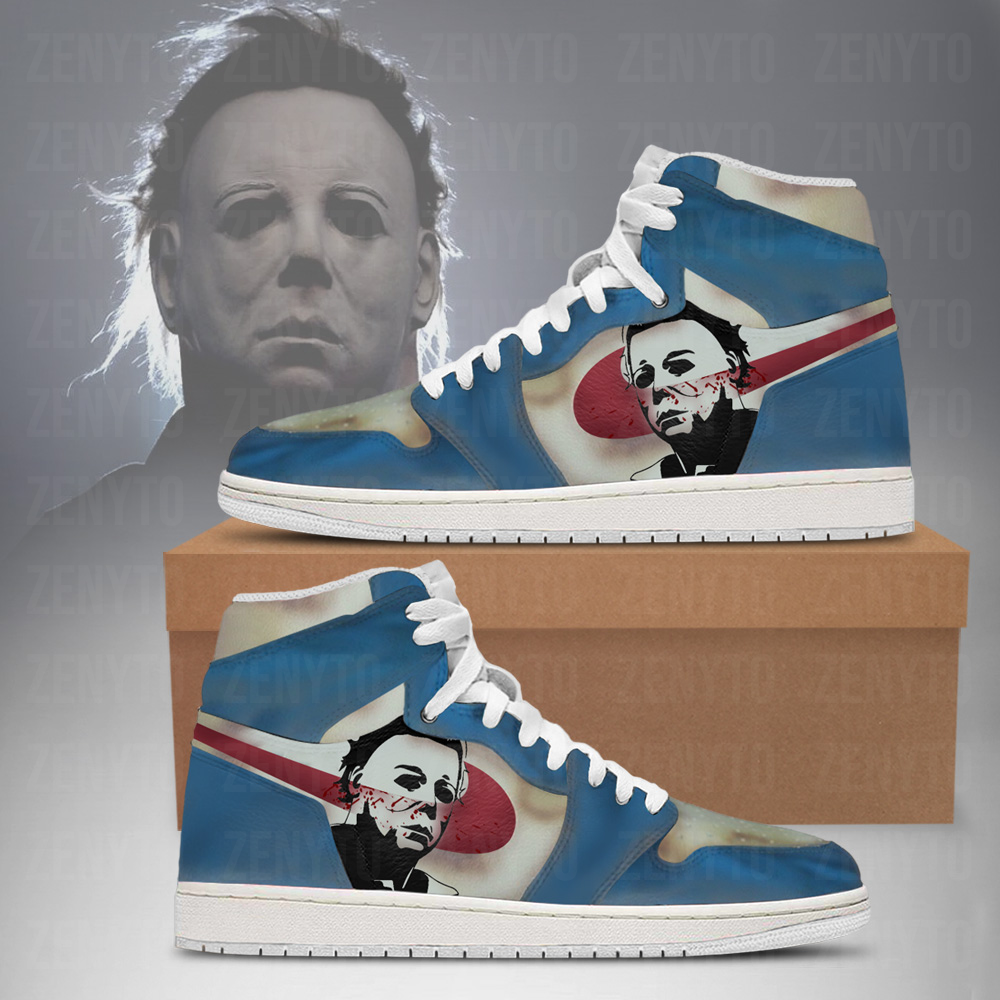 Ideafootwear Michael Myers Halloween V2 AJ1 High Sneakers Shoes For Men And Women