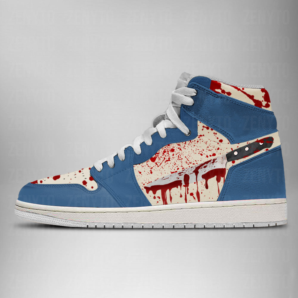 Ideafootwear Michael Myers Halloween V3 AJ1 High Sneakers Shoes For Men And Women