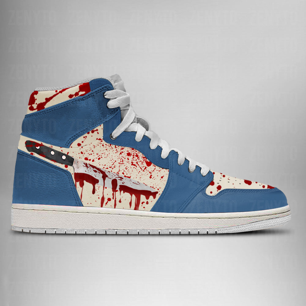 Ideafootwear Michael Myers Halloween V3 AJ1 High Sneakers Shoes For Men And Women