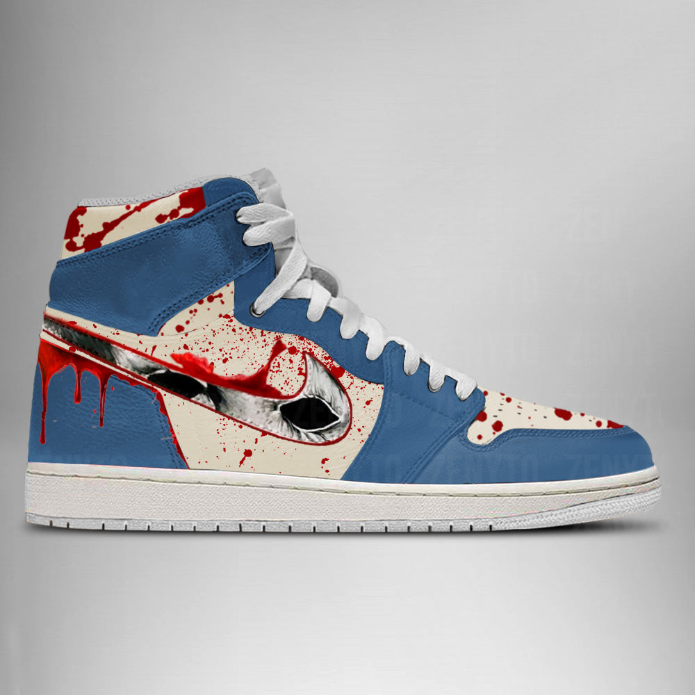 Ideafootwear Michael Myers Halloween V4 AJ1 High Sneakers Shoes For Men And Women