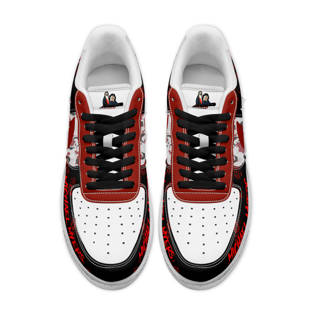 Ideafootwear Michael Myers x Halloween Air Low-Top Sneakers Shoes For Men And Women 3