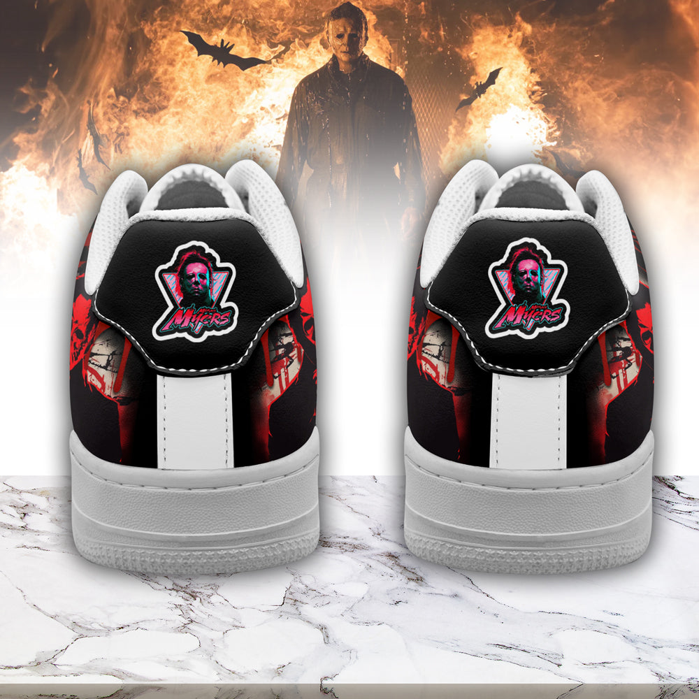 Ideafootwear Michael Myers x Halloween Air Low-Top Sneakers Shoes For Men And Women 2