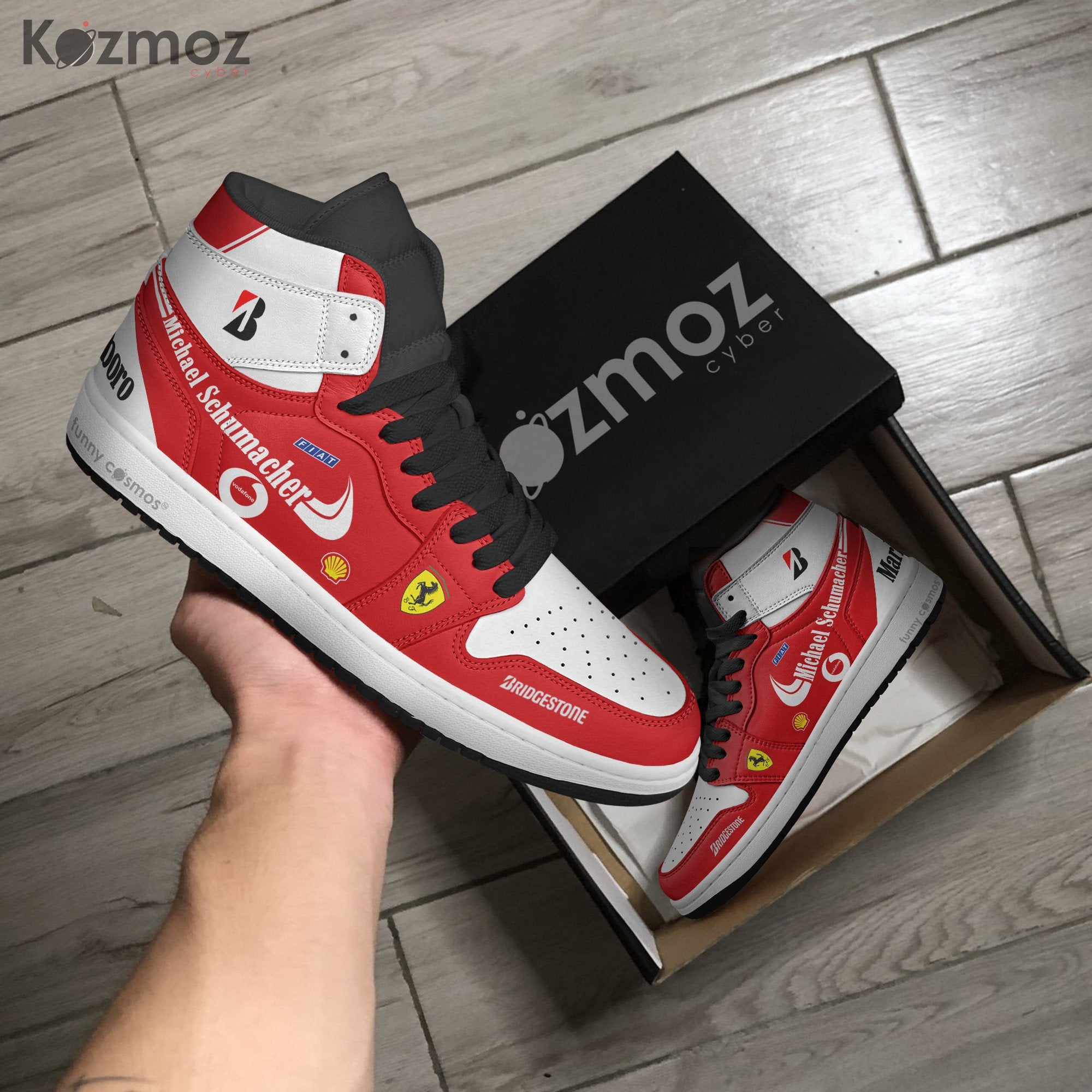 Ideafootwear Michael Schumacher AJ1 High Sneakers Shoes For Men And Women