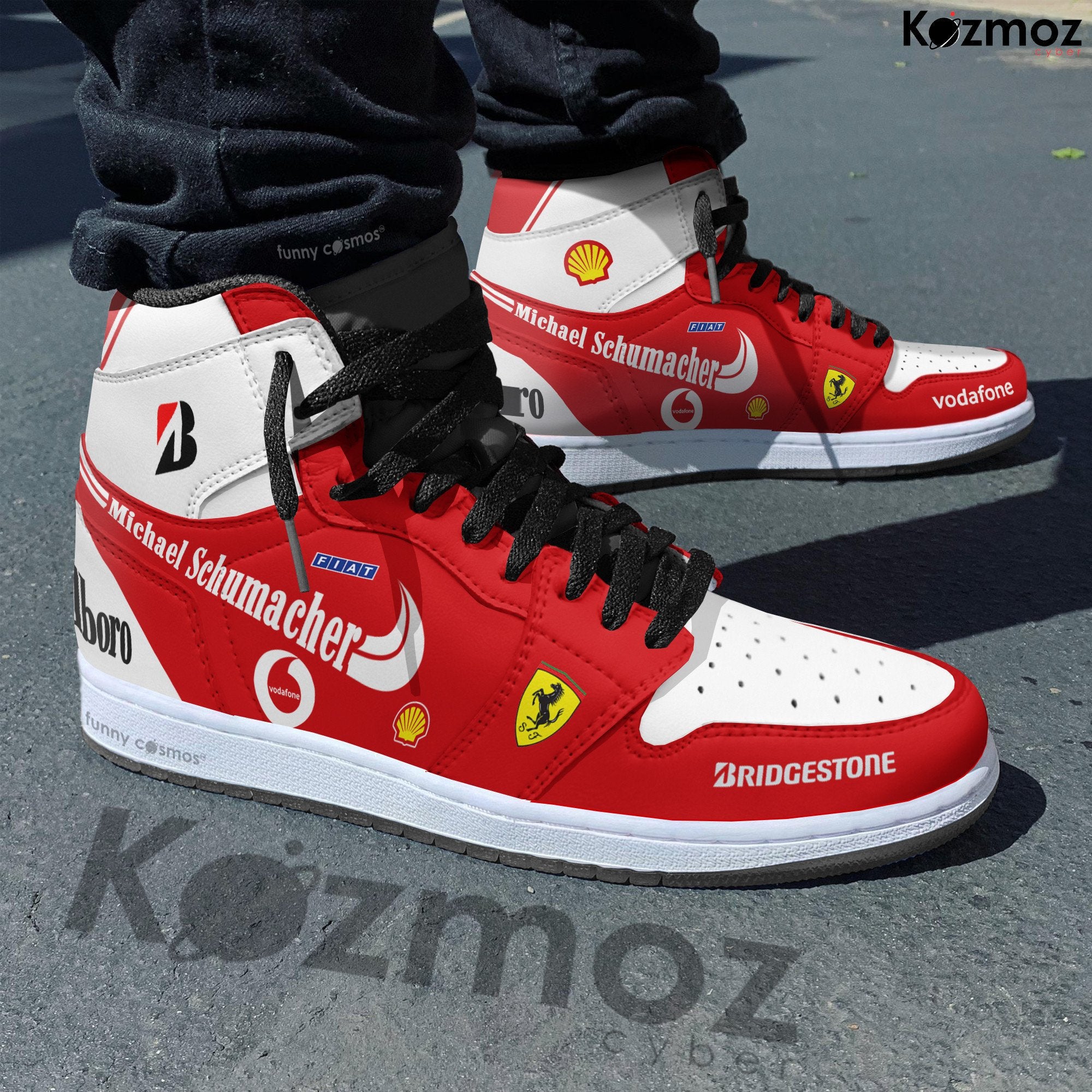 Ideafootwear Michael Schumacher AJ1 High Sneakers Shoes For Men And Women
