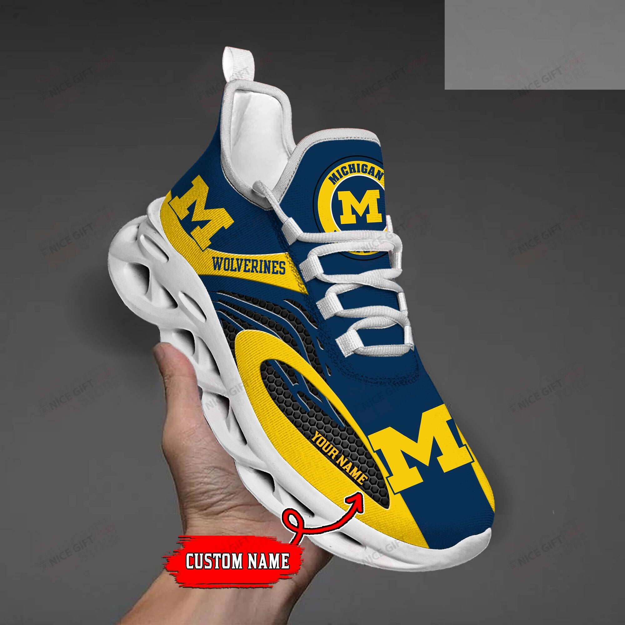 Ideafootwear Michigan Wolverines Max Soul Shoes Sneakers For Men And Women