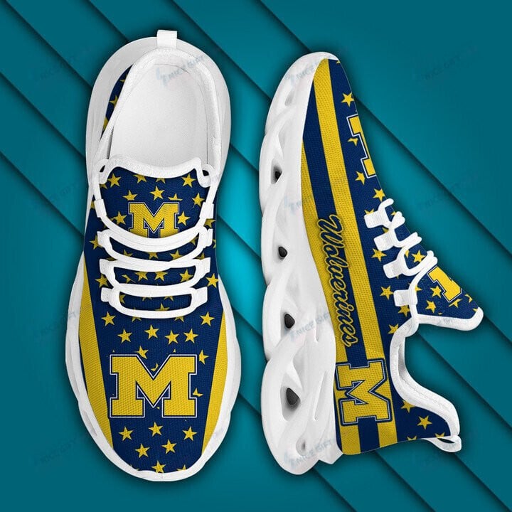 Ideafootwear Michigan Wolverines Max Soul Shoes Sneakers For Men And Women