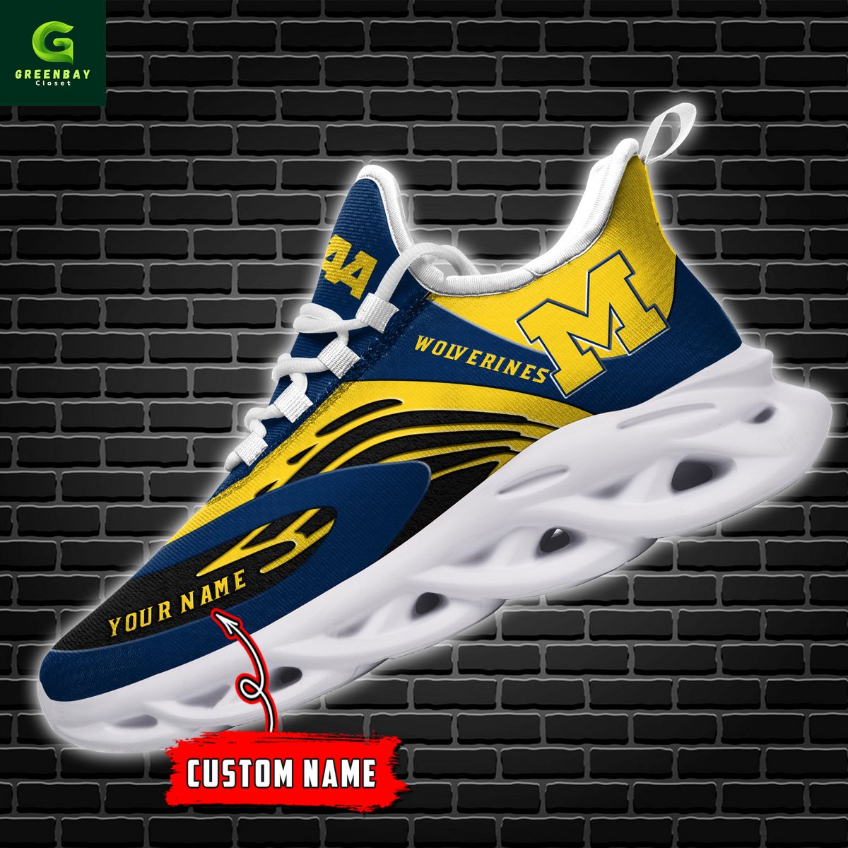 Ideafootwear Michigan Wolverines Max Soul Shoes Sneakers For Men And Women