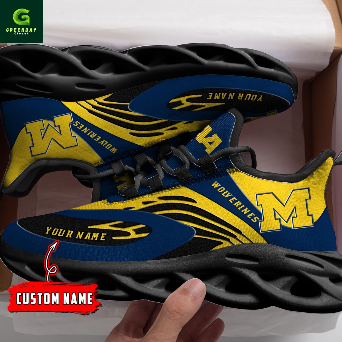 Ideafootwear Michigan Wolverines Max Soul Shoes Sneakers For Men And Women