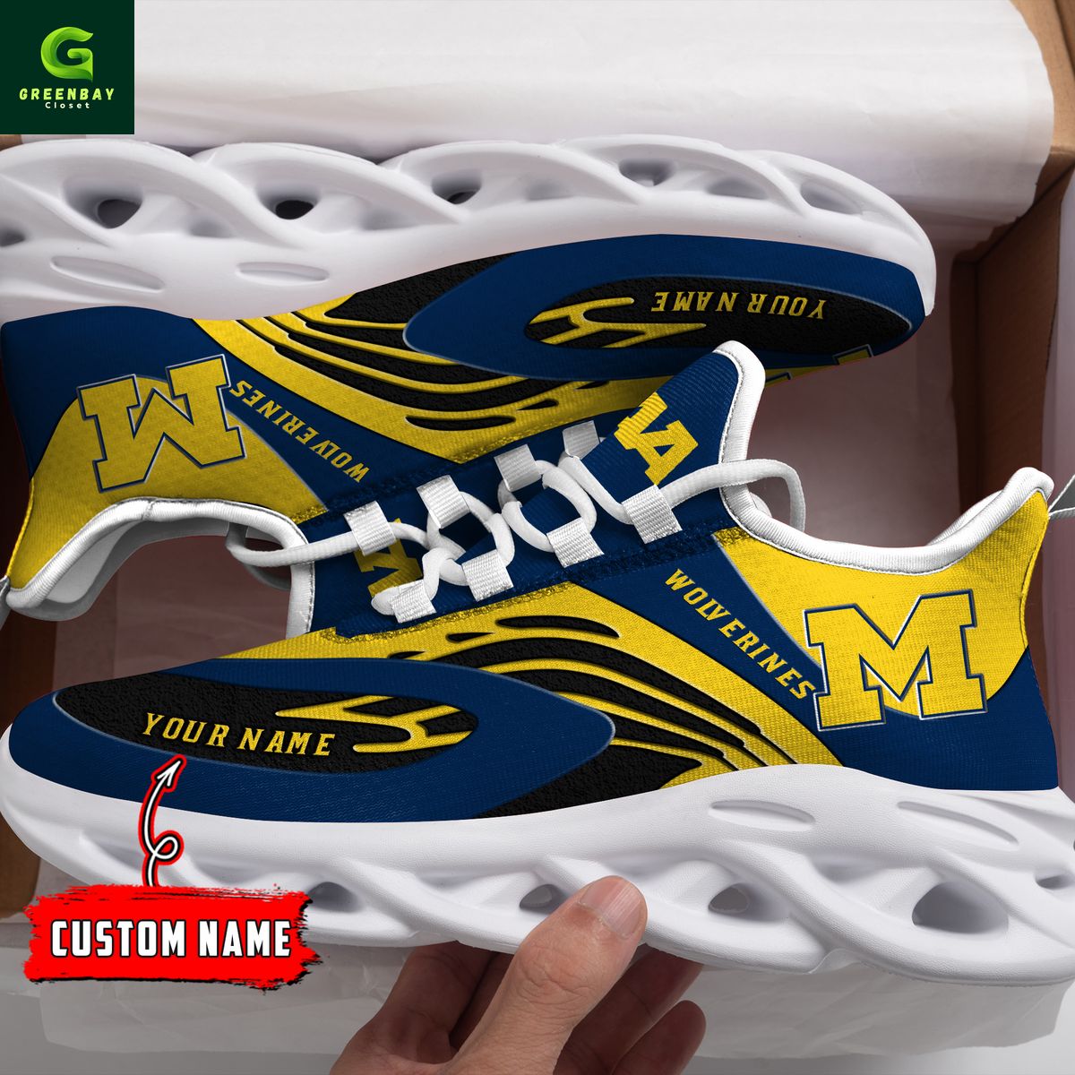 Ideafootwear Michigan Wolverines Max Soul Shoes Sneakers For Men And Women
