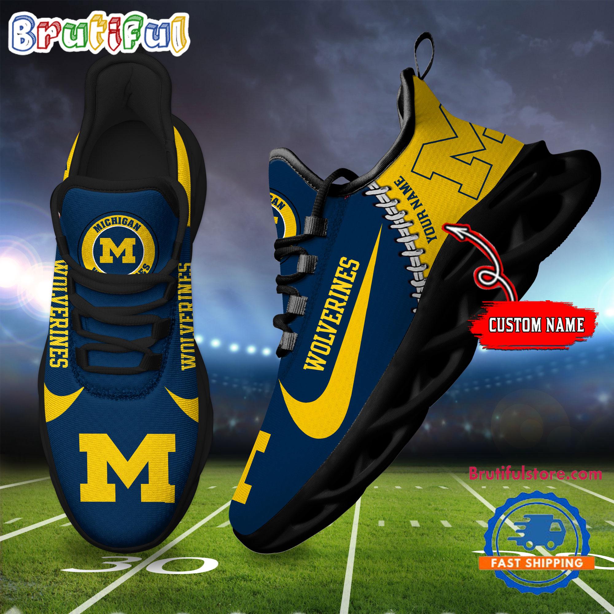 Ideafootwear Michigan Wolverines Max Soul Shoes Sneakers For Men And Women