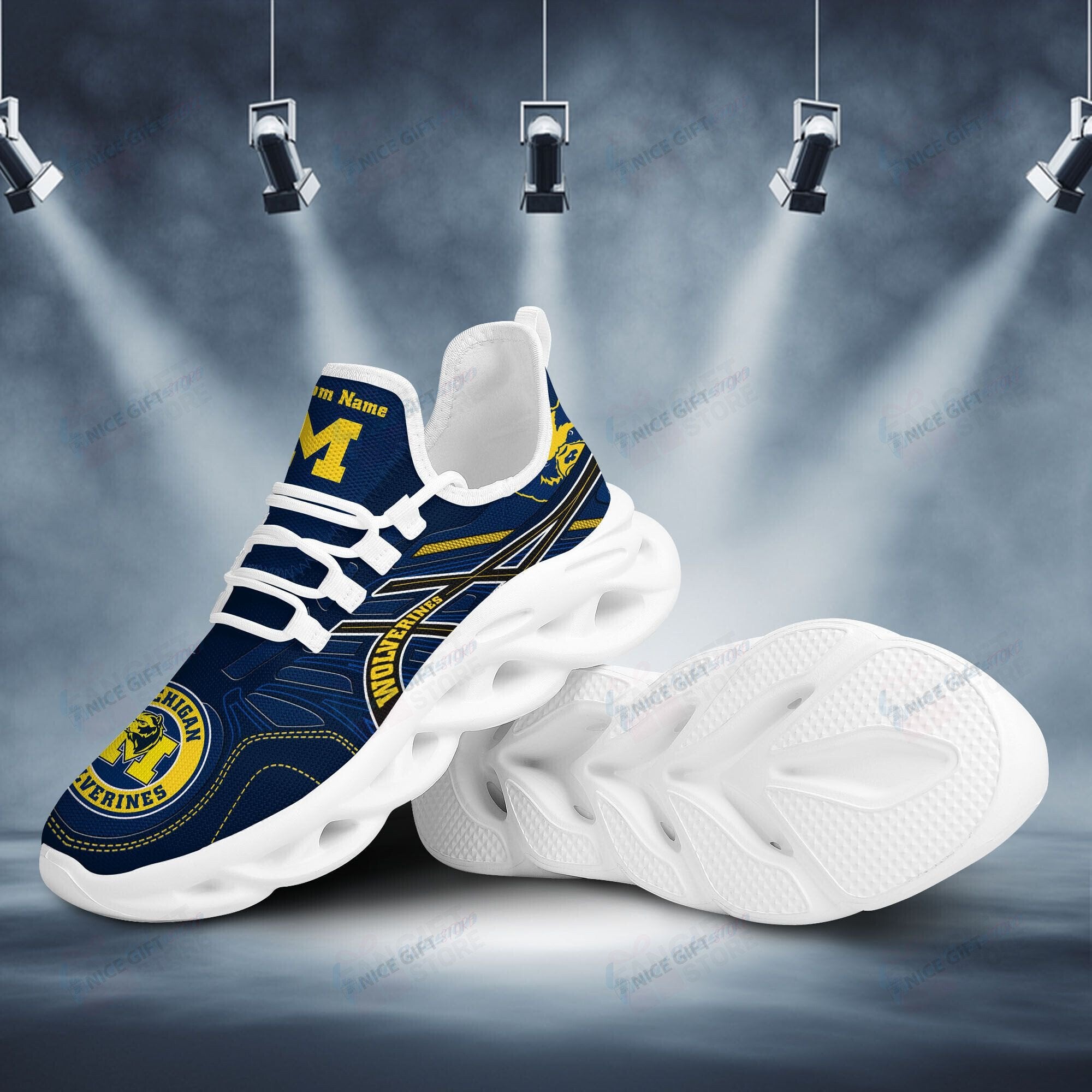 Ideafootwear Michigan Wolverines Max Soul Shoes Sneakers For Men And Women
