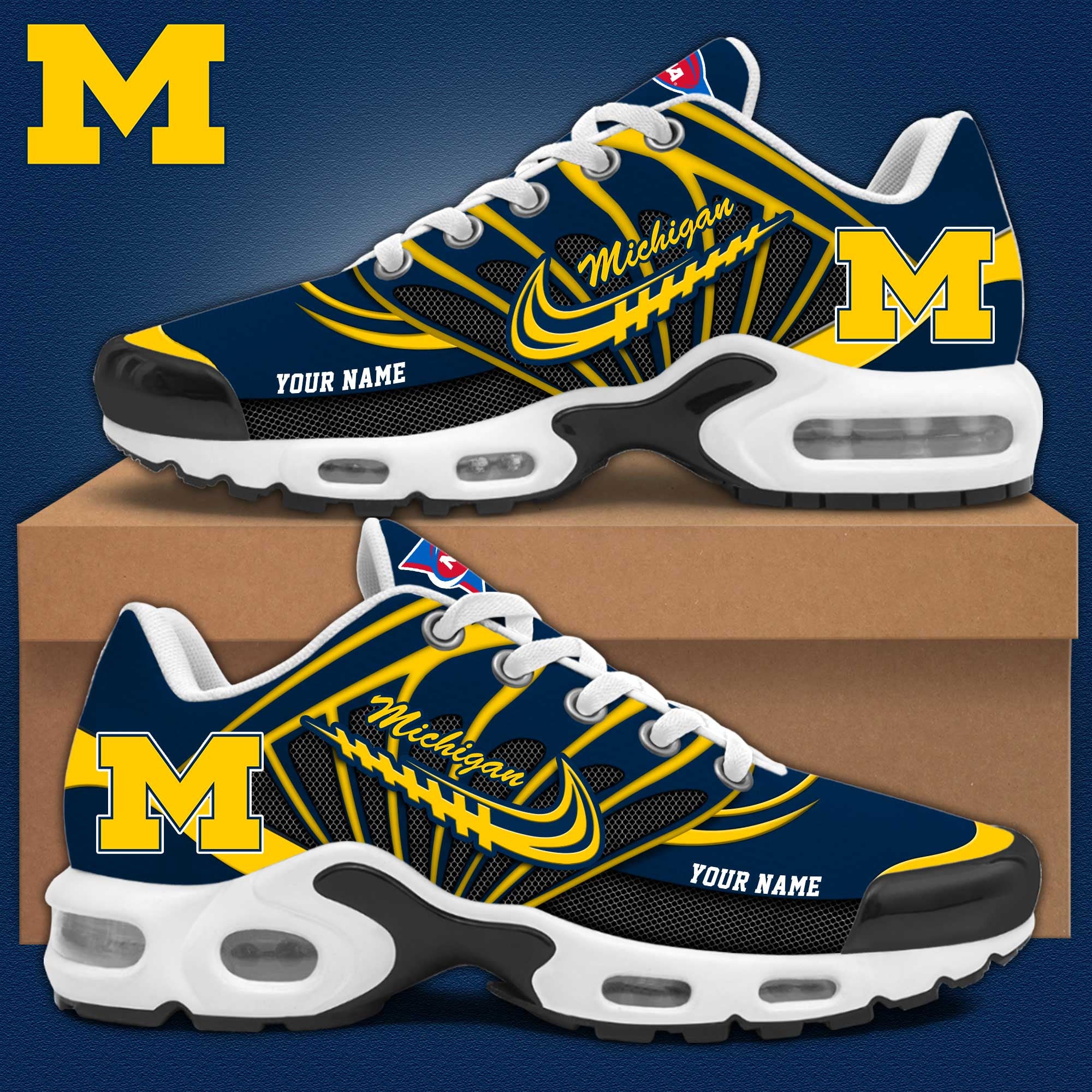 Ideafootwear Michigan Wolverines TN Shoes Sneakers For Men And Women