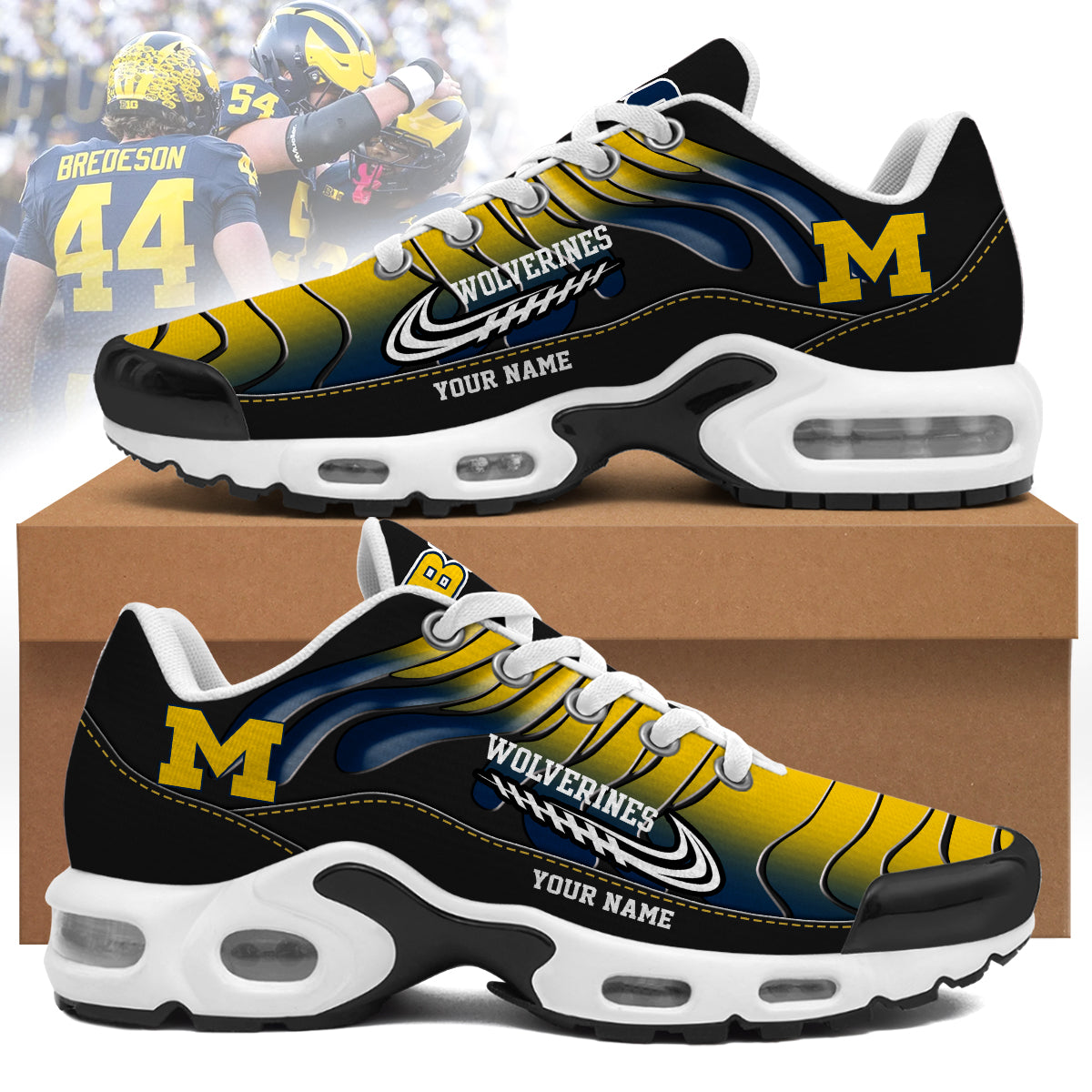 Ideafootwear Michigan Wolverines TN Shoes Sneakers For Men And Women