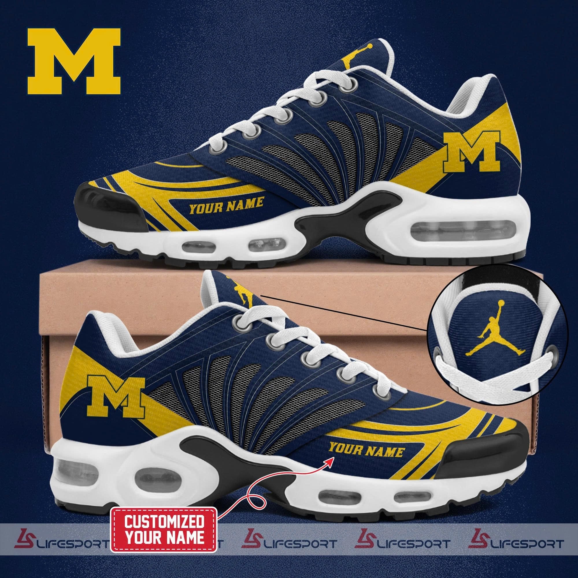 Ideafootwear Michigan Wolverines TN Shoes Sneakers For Men And Women