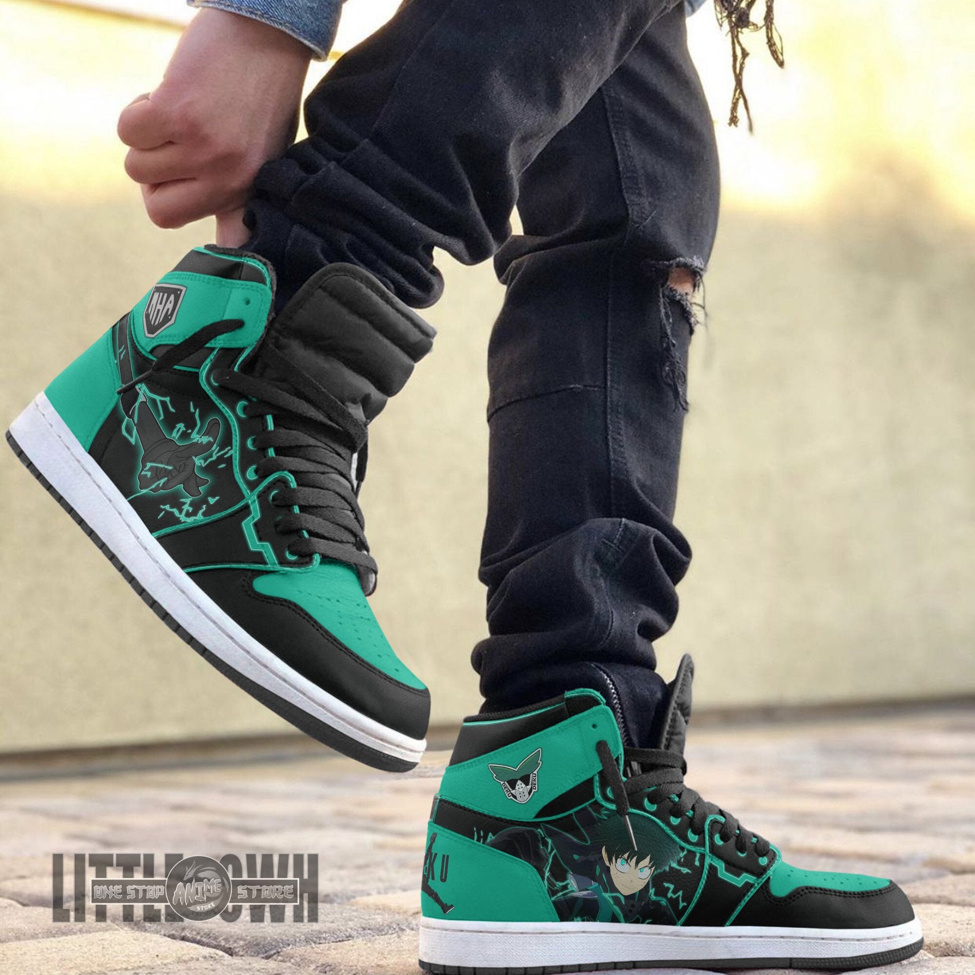 Ideafootwear Midoriya AJ1 High Sneakers Shoes For Men And Women