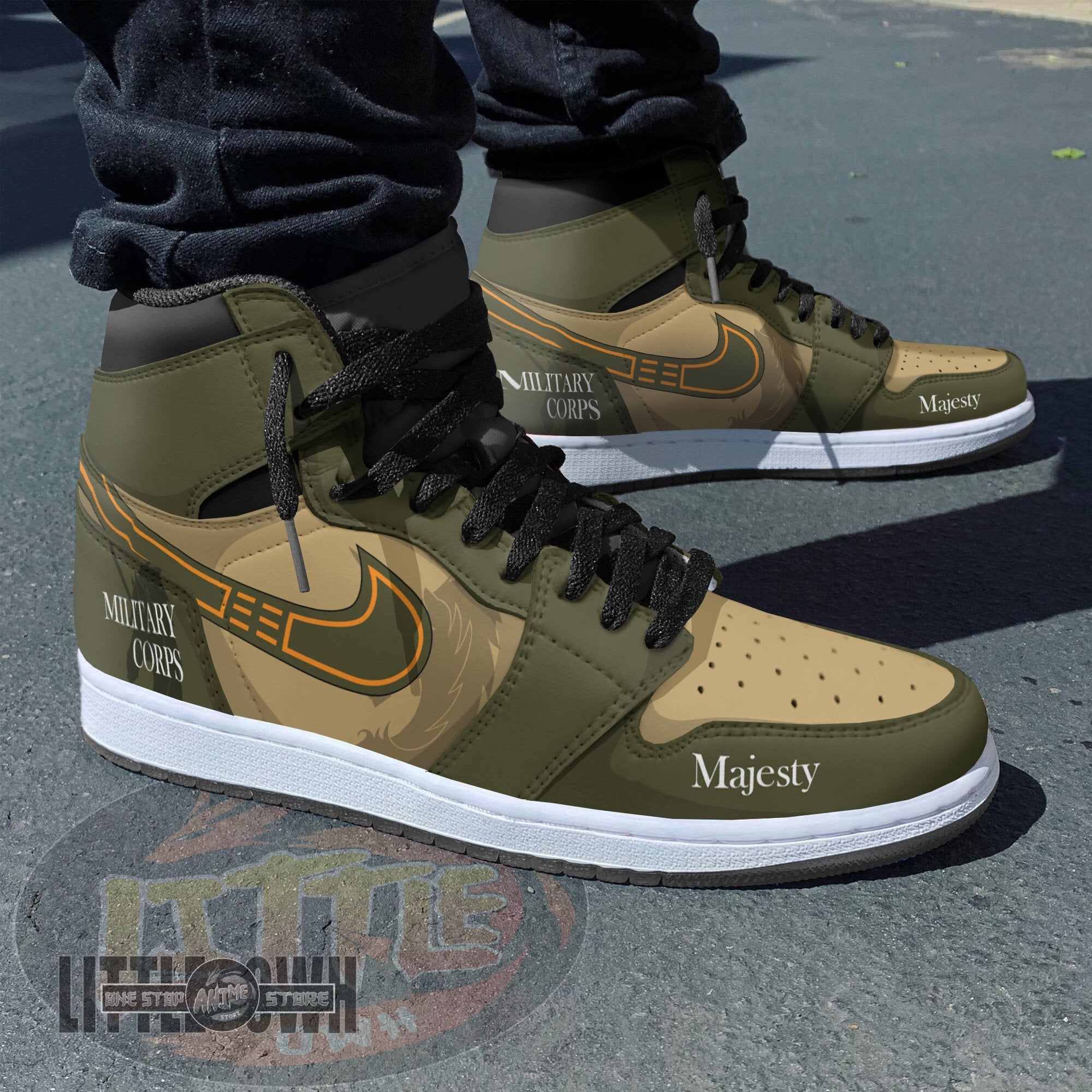 Ideafootwear Military Corps AJ1 High Sneakers Shoes For Men And Women