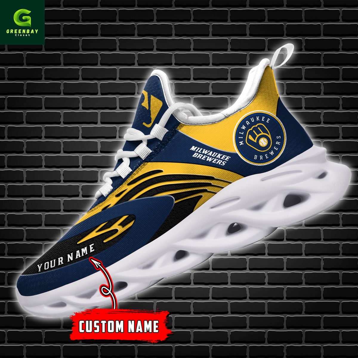 Ideafootwear Milwaukee Brewers Max Soul Shoes Sneakers For Men And Women