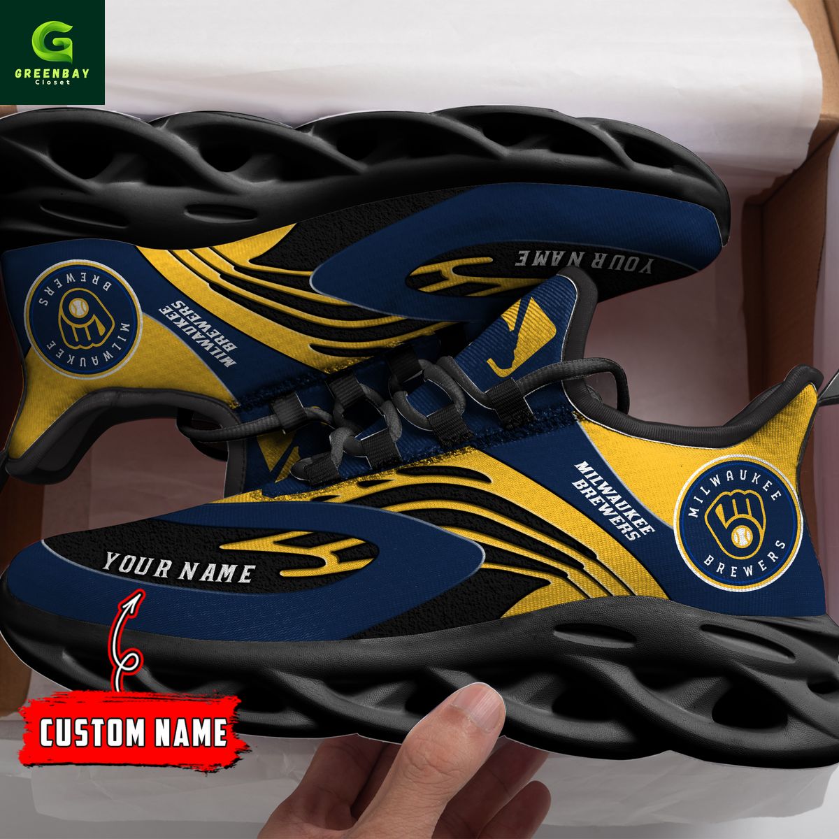 Ideafootwear Milwaukee Brewers Max Soul Shoes Sneakers For Men And Women