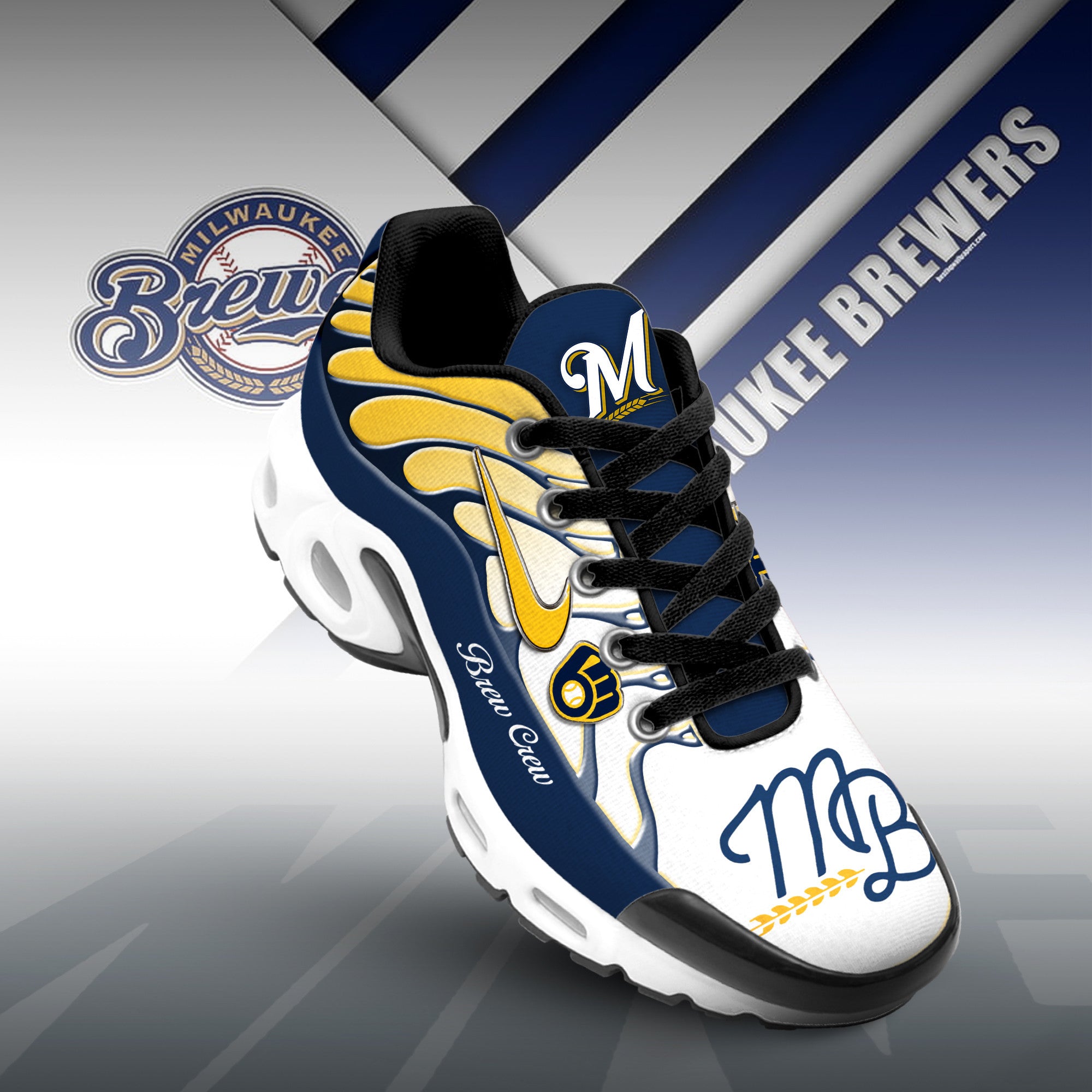 Ideafootwear Milwaukee Brewers TN Shoes Sneakers For Men And Women
