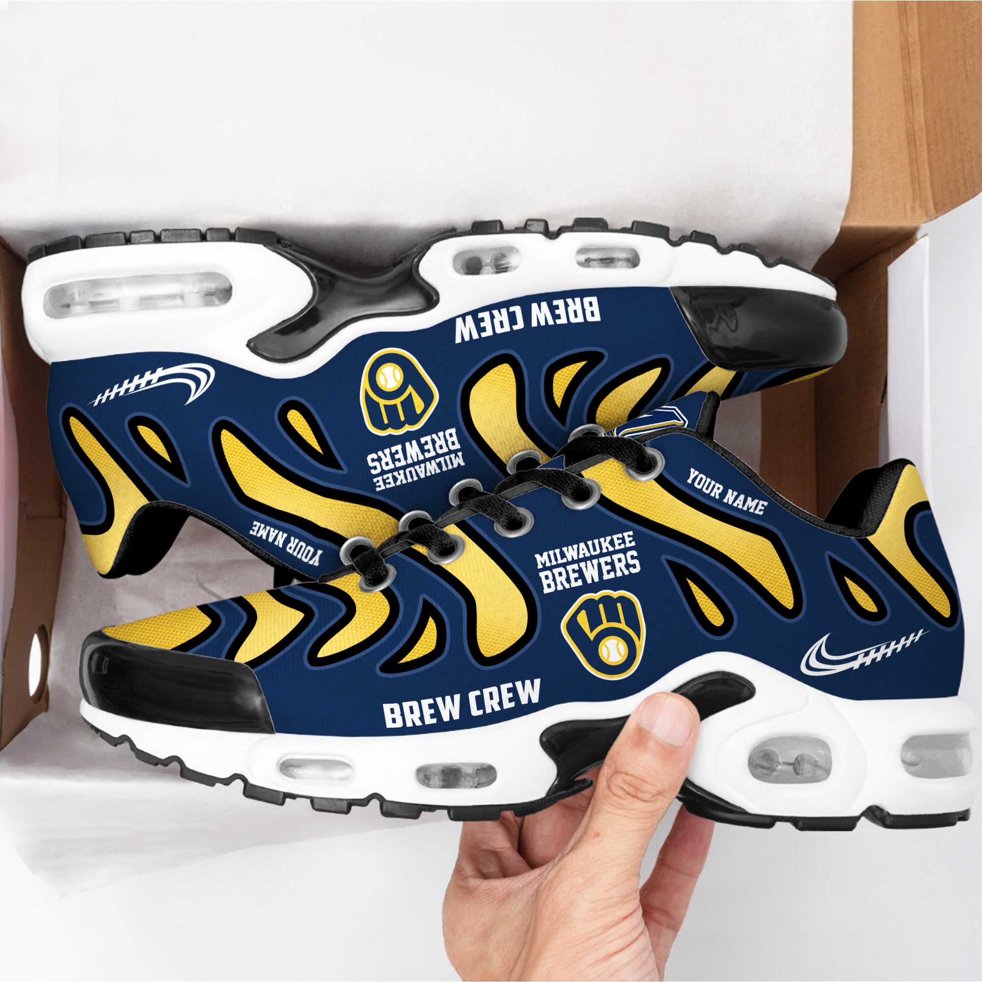 Ideafootwear Milwaukee Brewers TN Shoes Sneakers For Men And Women