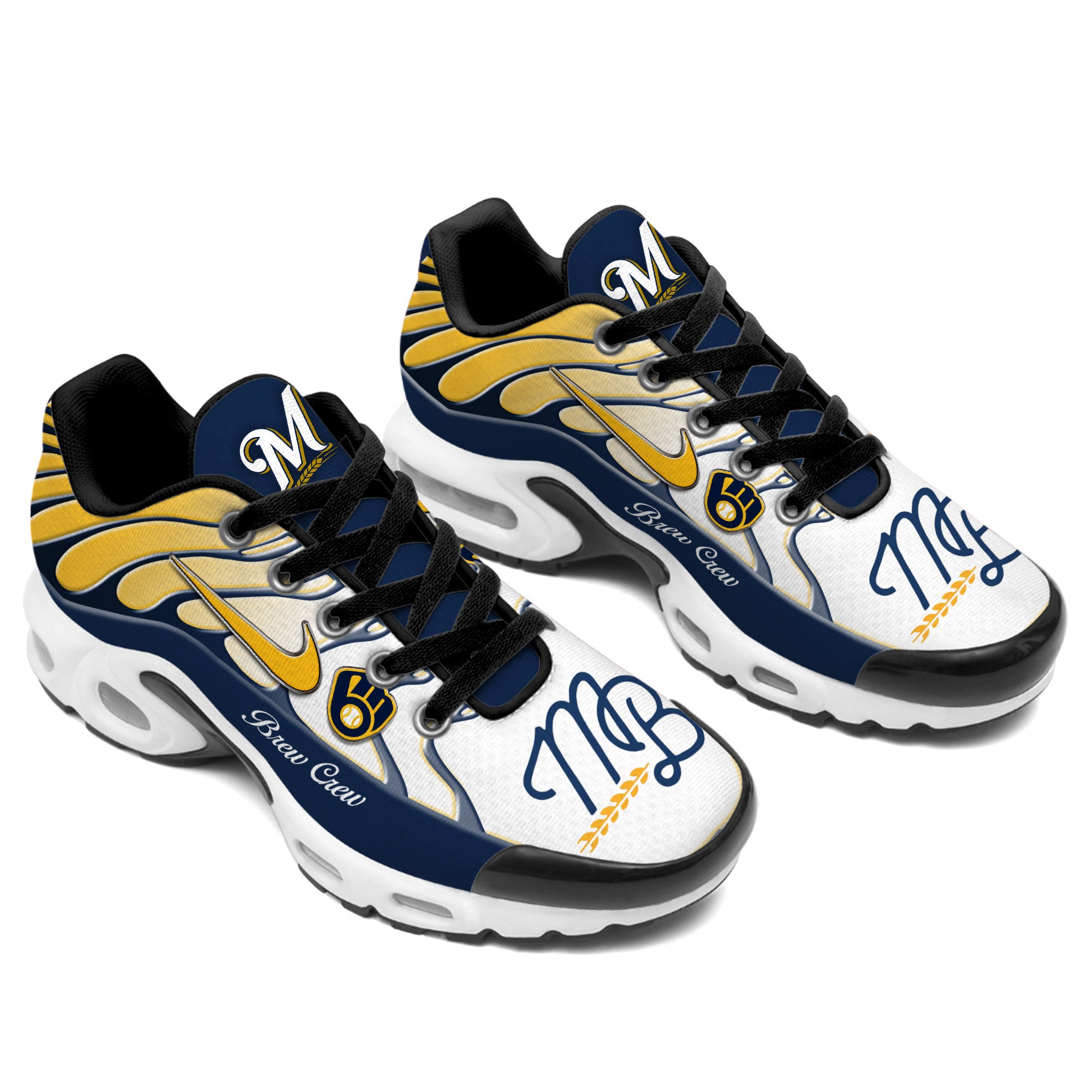 Ideafootwear Milwaukee Brewers TN Shoes Sneakers For Men And Women