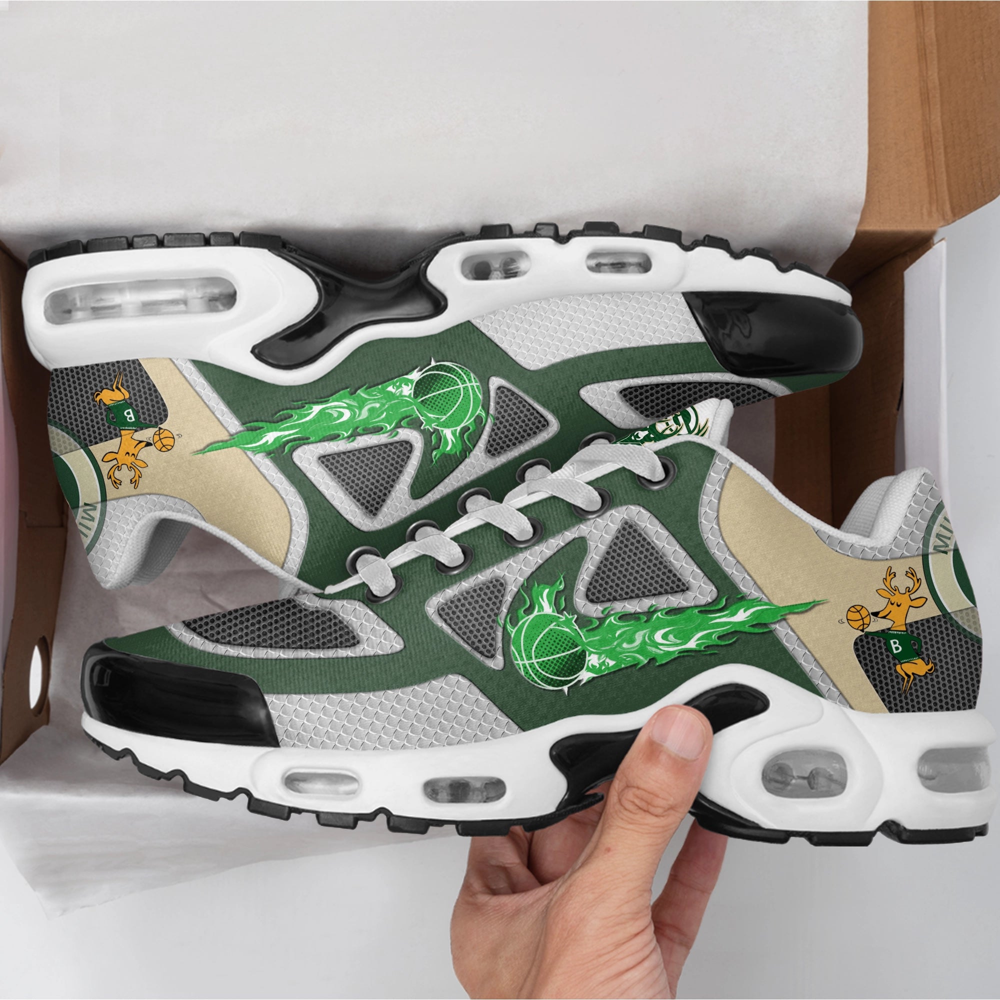 Ideafootwear Milwaukee Bucks TN Shoes Sneakers For Men And Women