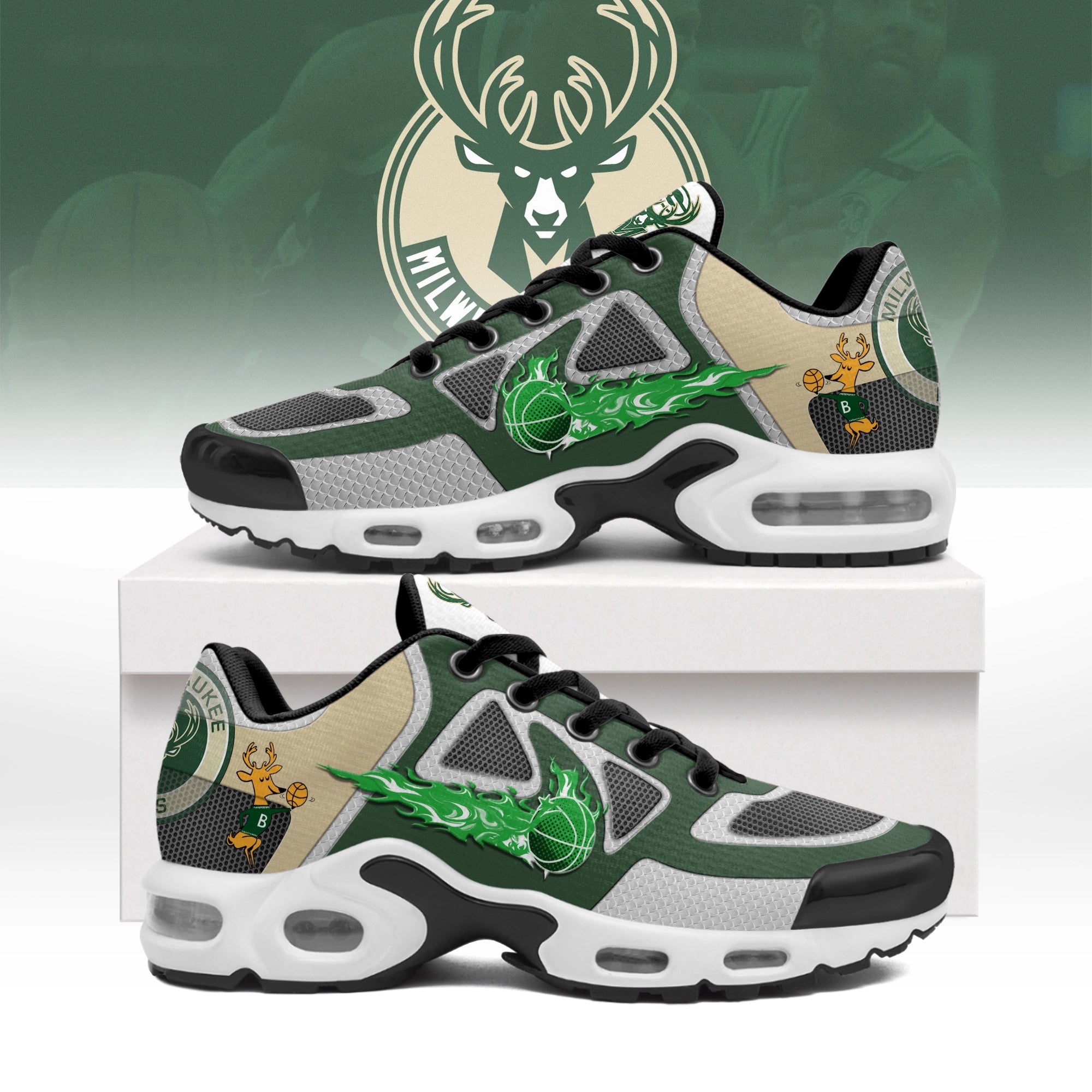 Ideafootwear Milwaukee Bucks TN Shoes Sneakers For Men And Women
