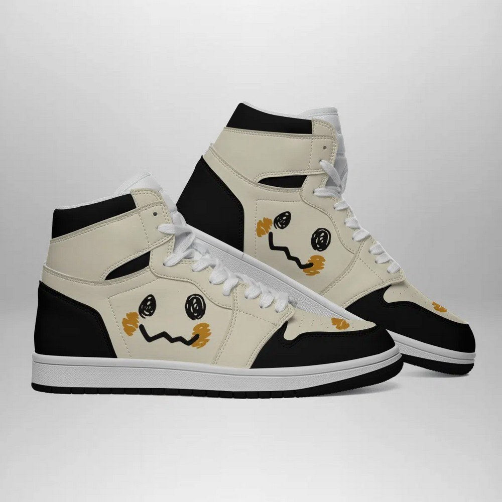 Ideafootwear Mimikyu Face Pokemon AJ1 High Sneakers Shoes For Men And Women