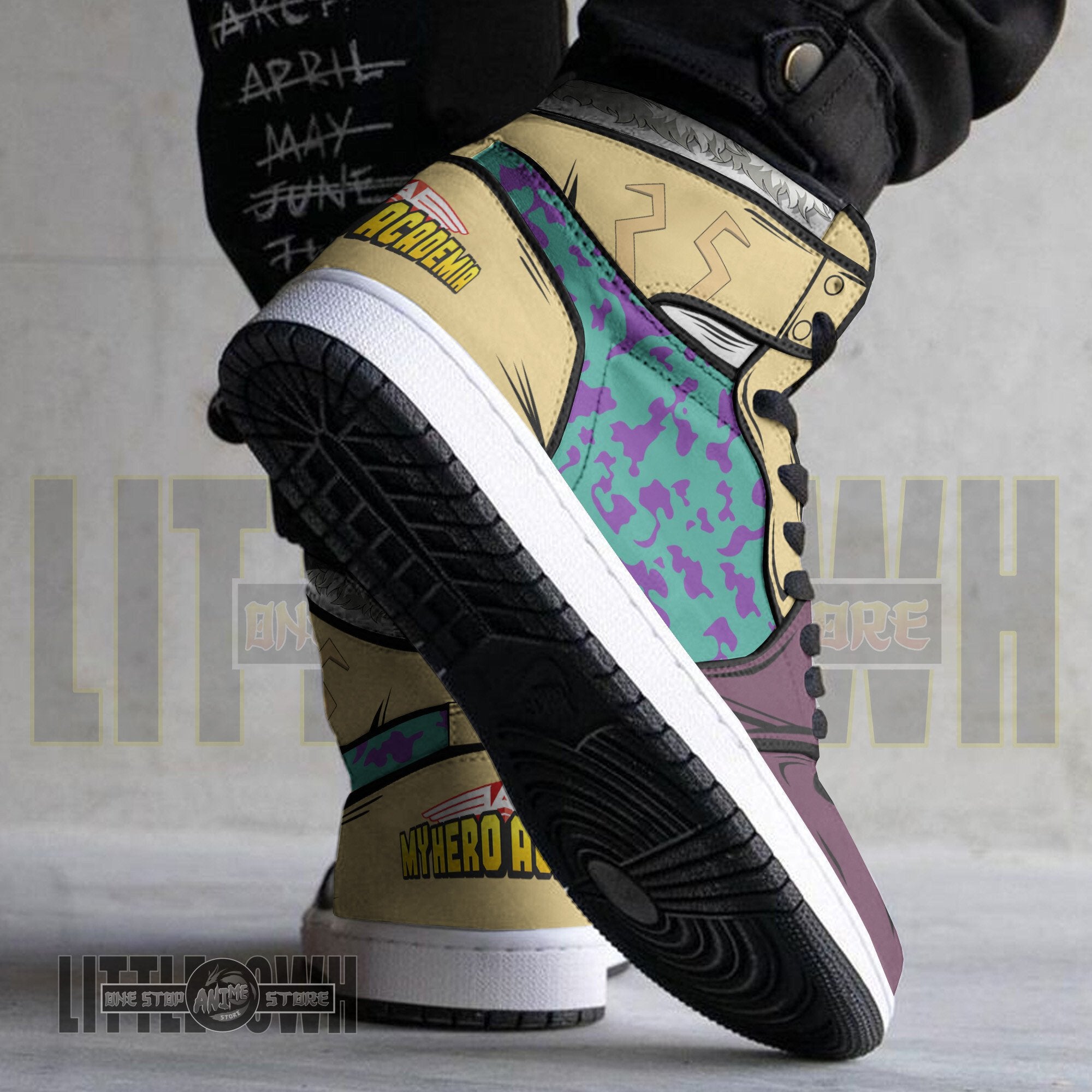 Ideafootwear Mina Ashido AJ1 High Sneakers Shoes For Men And Women