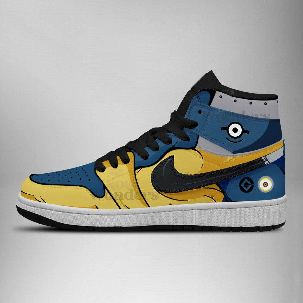 Ideafootwear Minion AJ1 High Sneakers Shoes For Men And Women