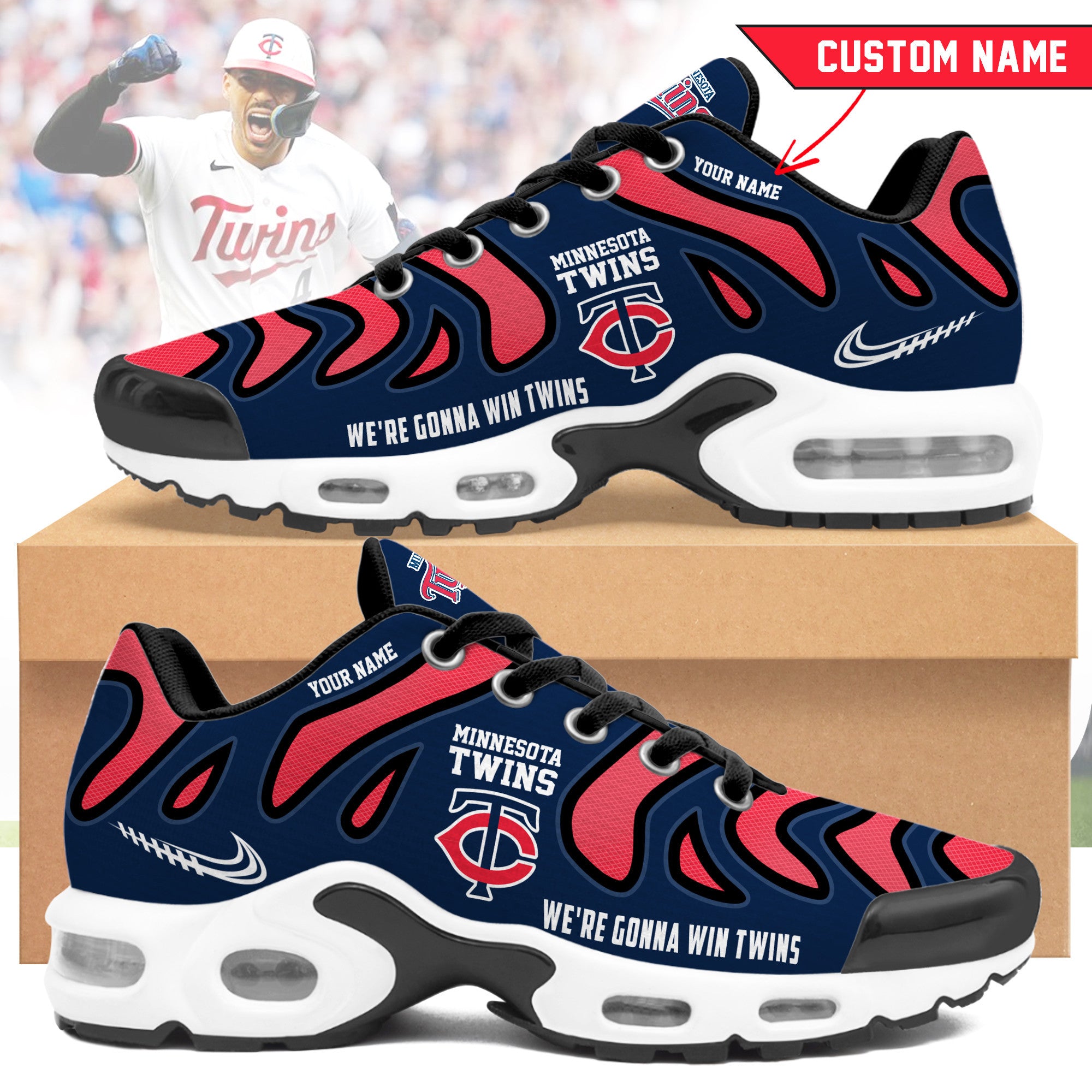 Ideafootwear Minnesota Twins TN Shoes Sneakers For Men And Women